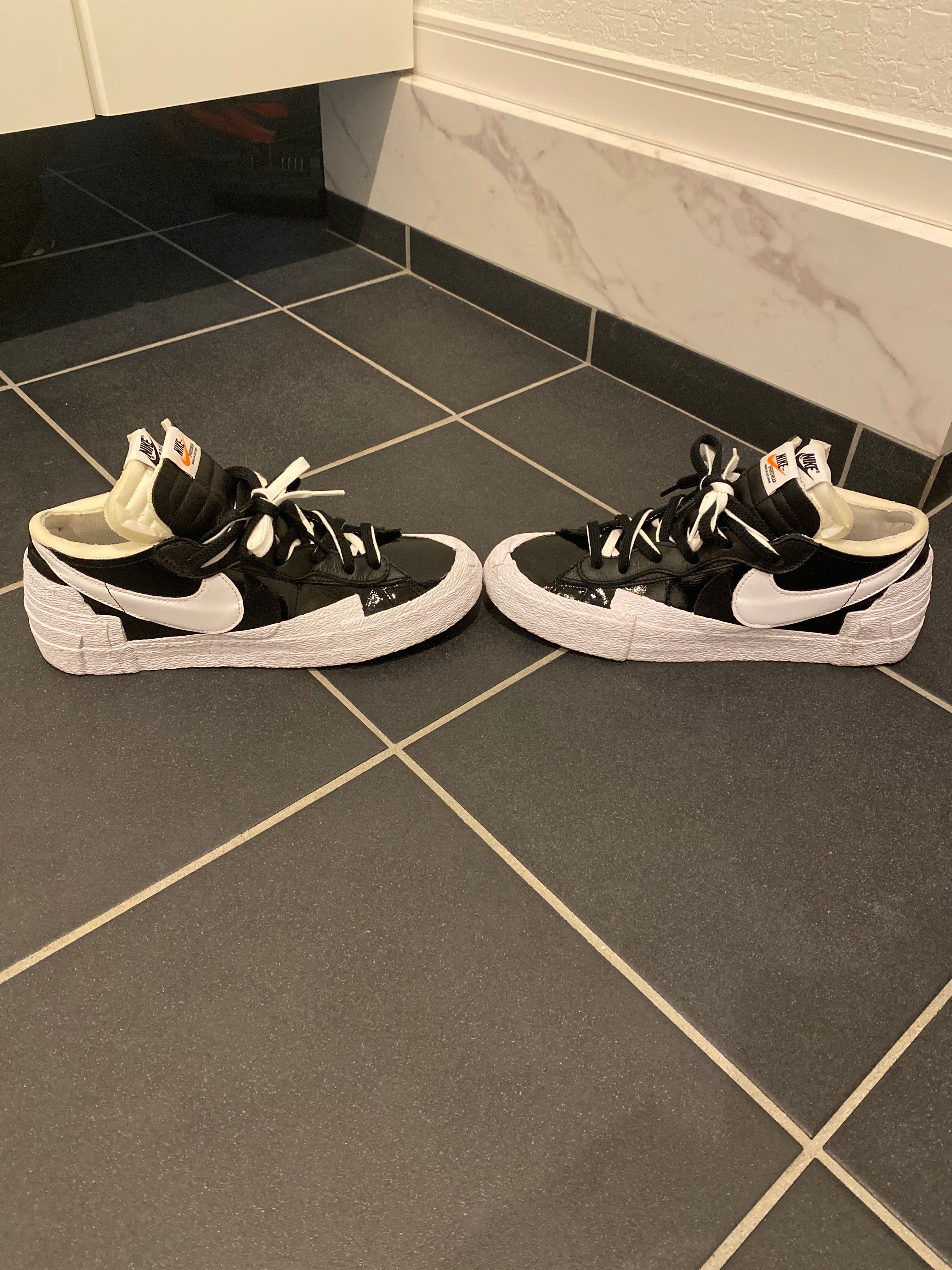 sacai × Nike Blazer Low "Black Patent Leather"