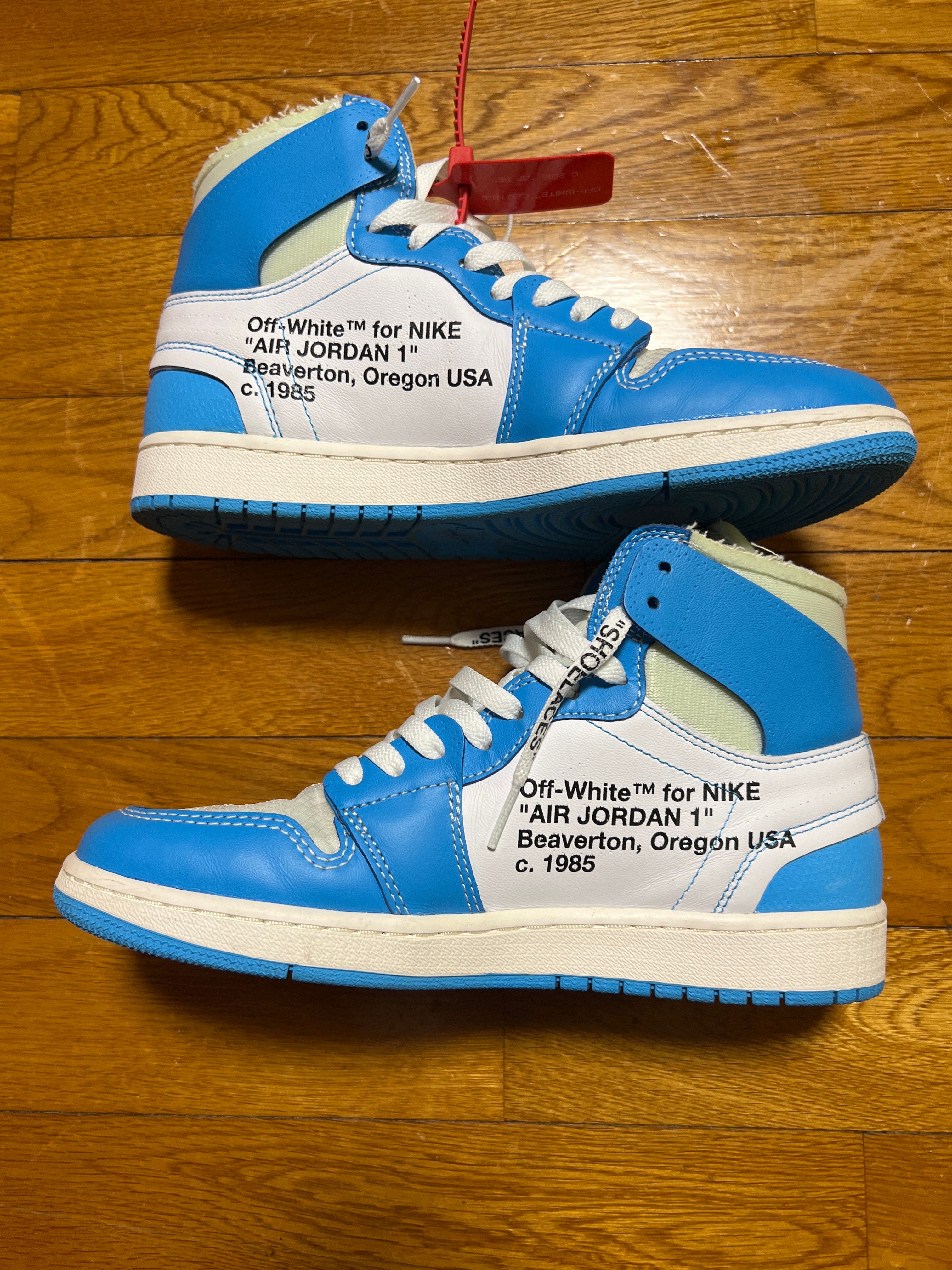 Off-White × Nike Air Jordan 1 High UNC "White/Dark Powder Blue"