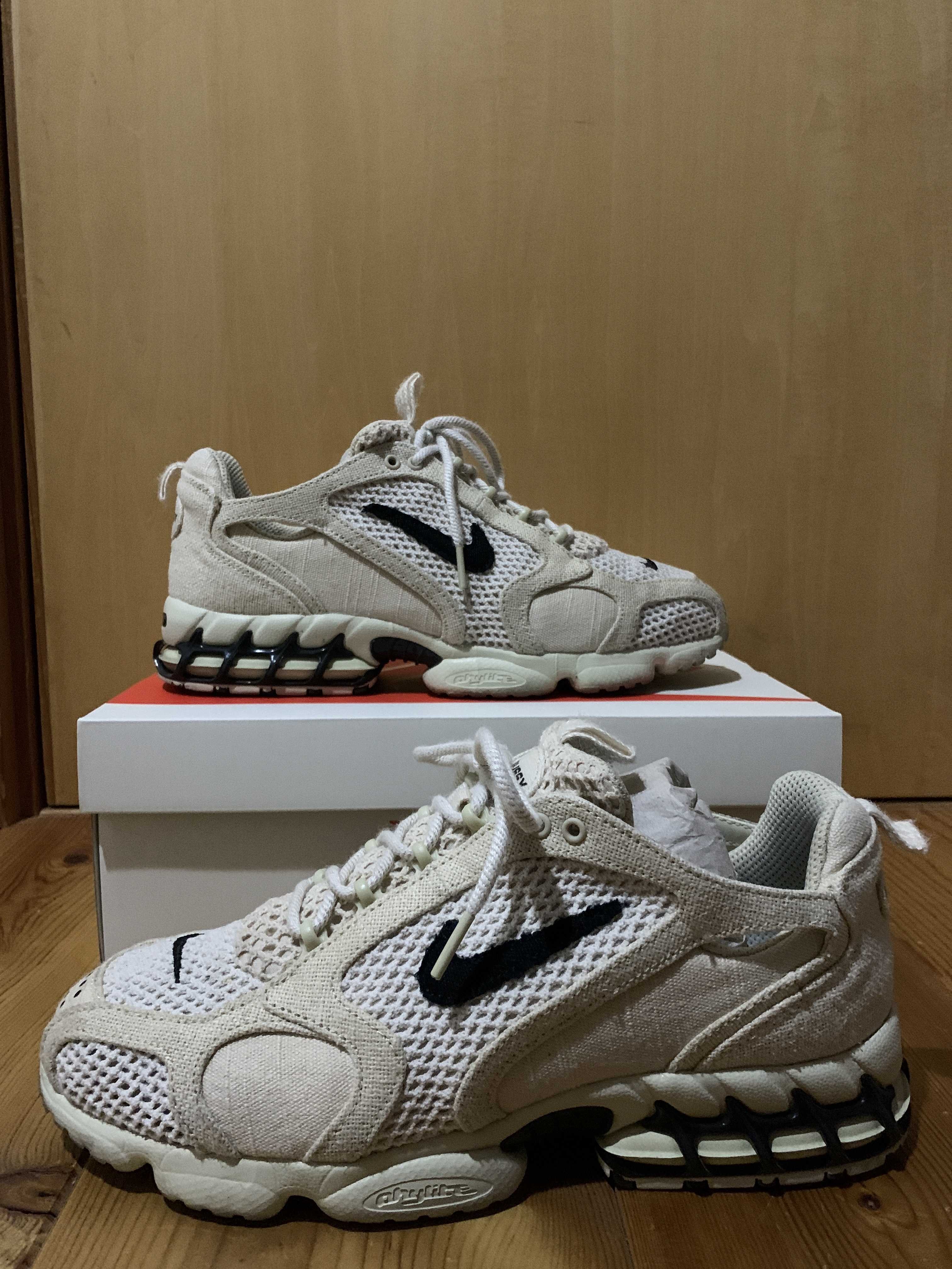 Stussy × Nike Air Zoom Spiridon CG 2 "Fossil/Black"