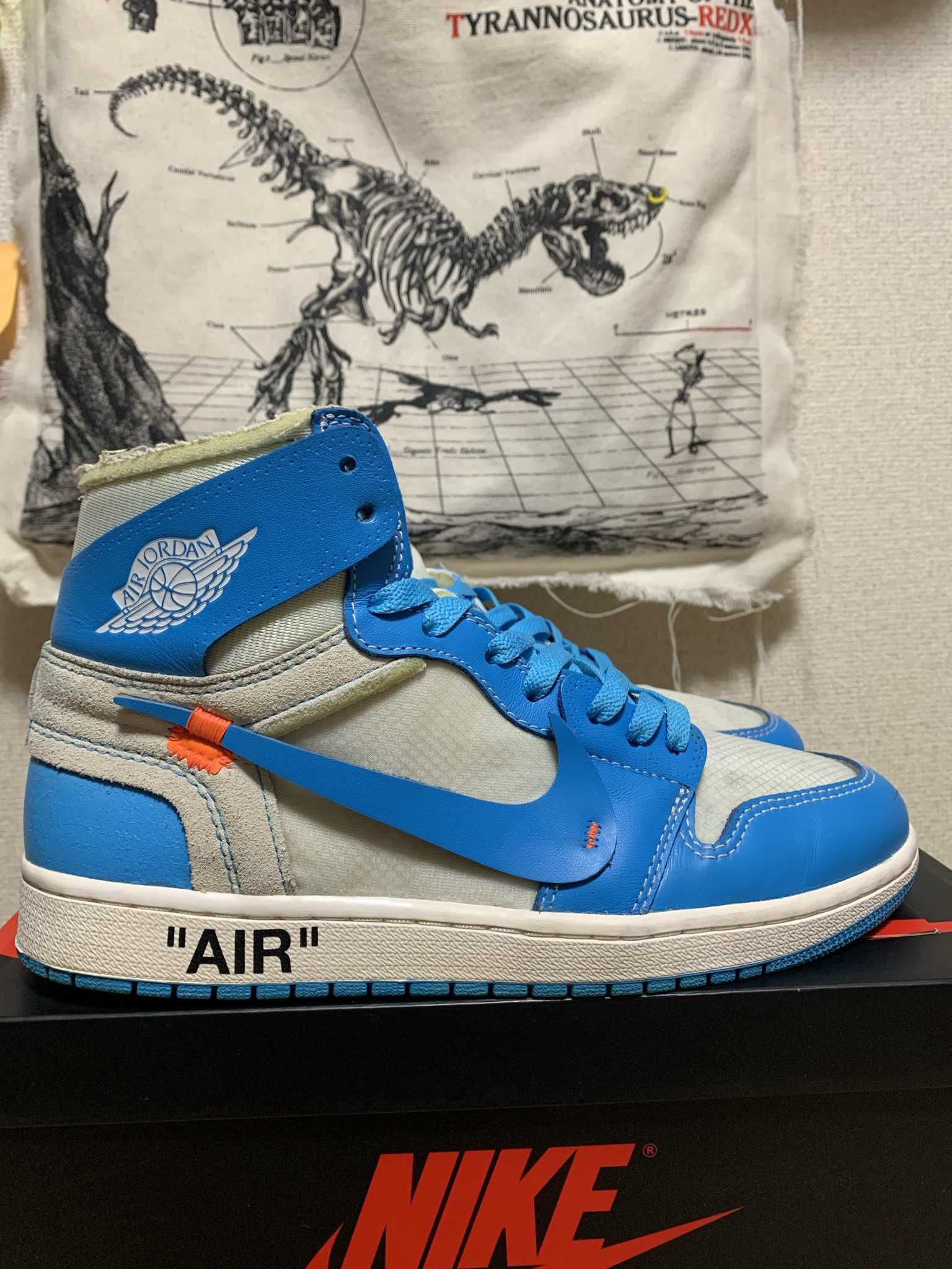 Off-White × Nike Air Jordan 1 High UNC "White/Dark Powder Blue"