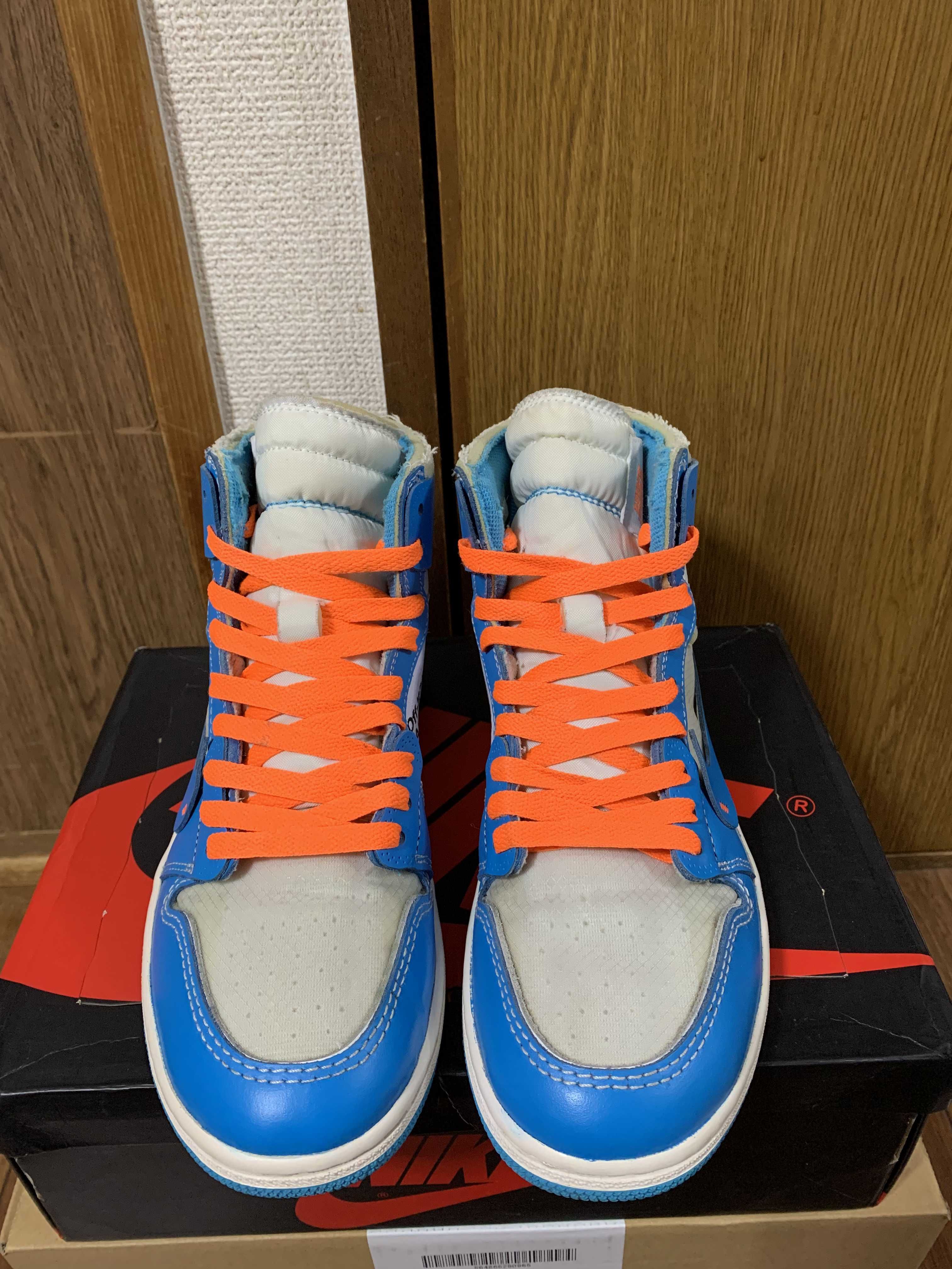 Off-White × Nike Air Jordan 1 High UNC "White/Dark Powder Blue"