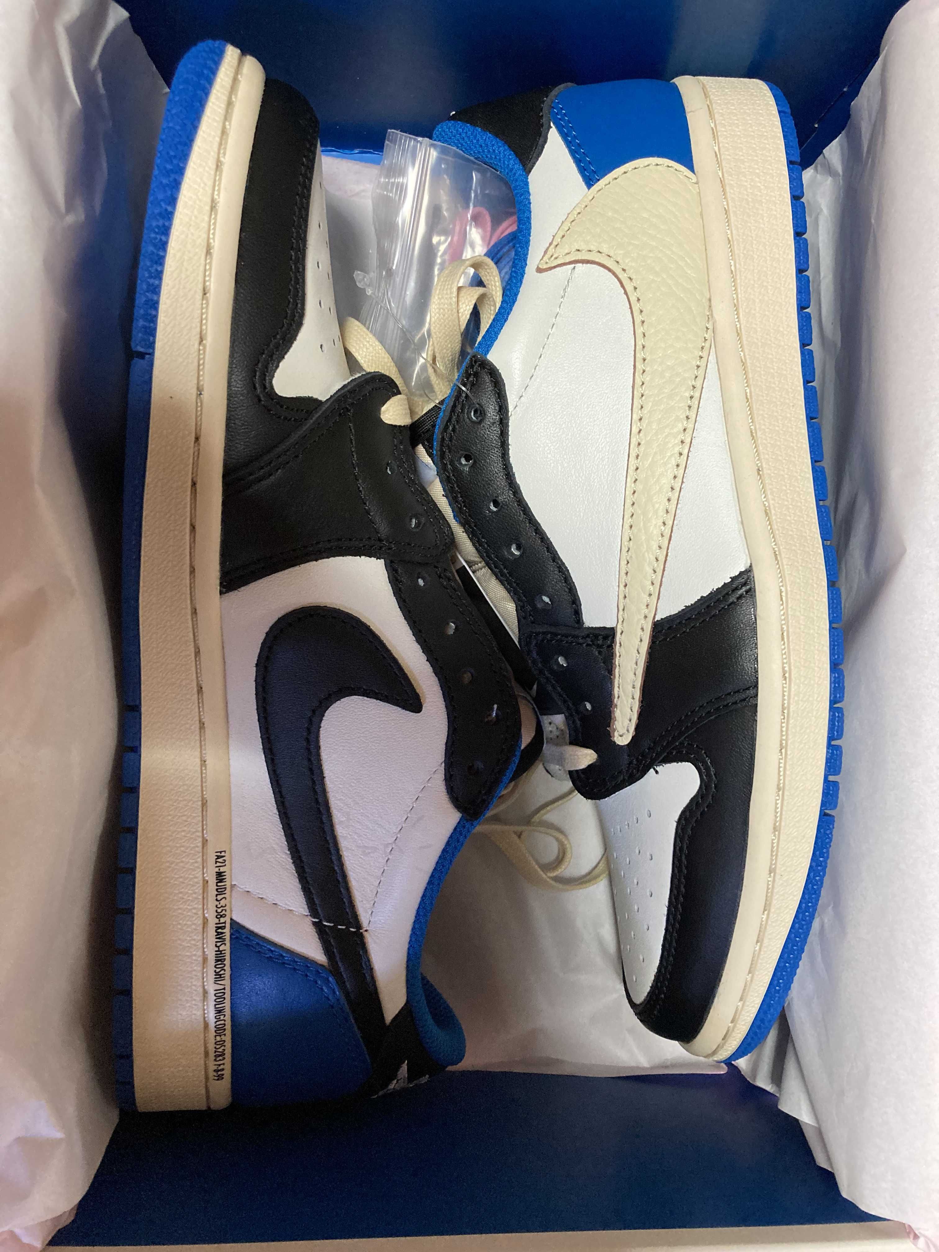 Travis Scott × fragment design × Nike Air Jordan 1 Low OG SP "Military Blue"