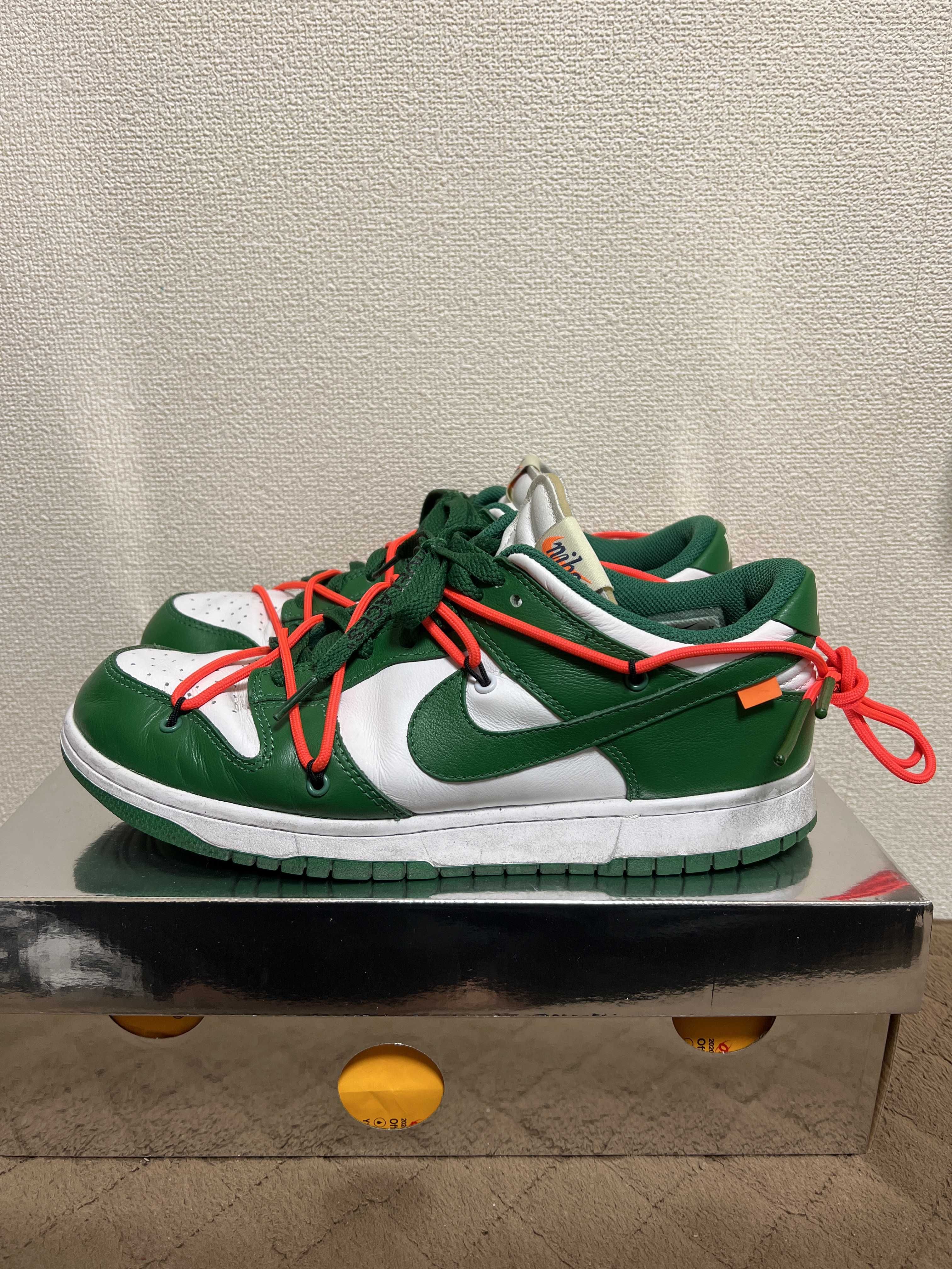 Off-White × Nike Dunk Low "White/Pine Green"