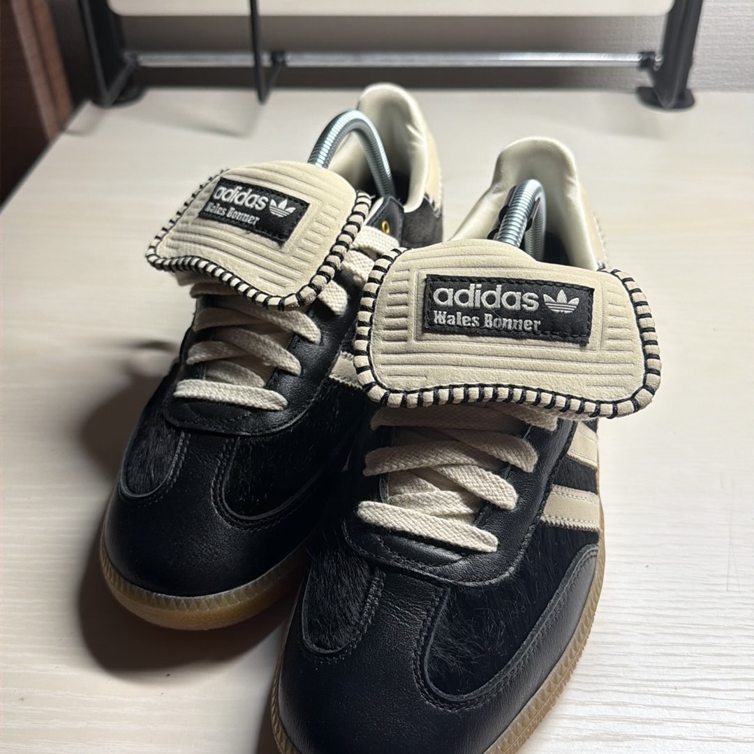Wales Bonner × adidas Samba Pony Tonal Low "Core Black/Cream White"
