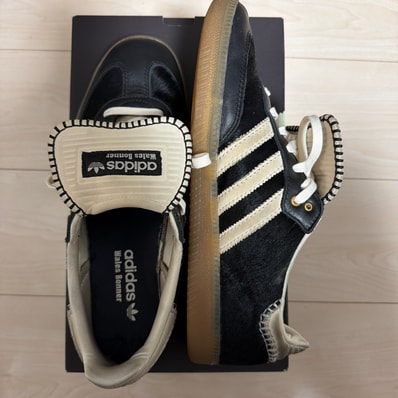 Wales Bonner × adidas Samba Pony Tonal Low "Core Black/Cream White"