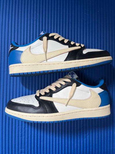 Travis Scott × fragment design × Nike Air Jordan 1 Low OG SP "Military Blue"