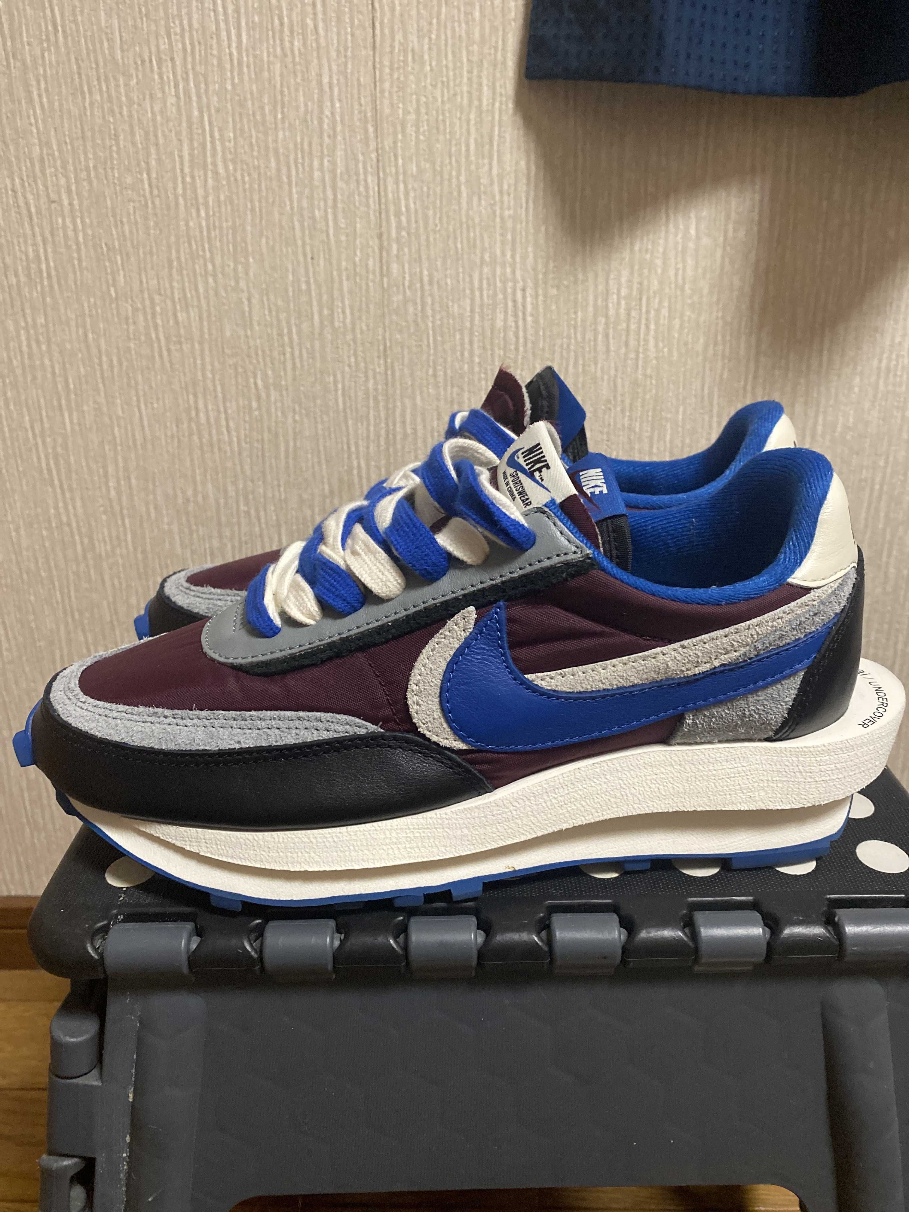 UNDERCOVER × sacai × Nike LD Waffle "Night Maroon/Pale Ivory-Ground Grey-Team Royal"