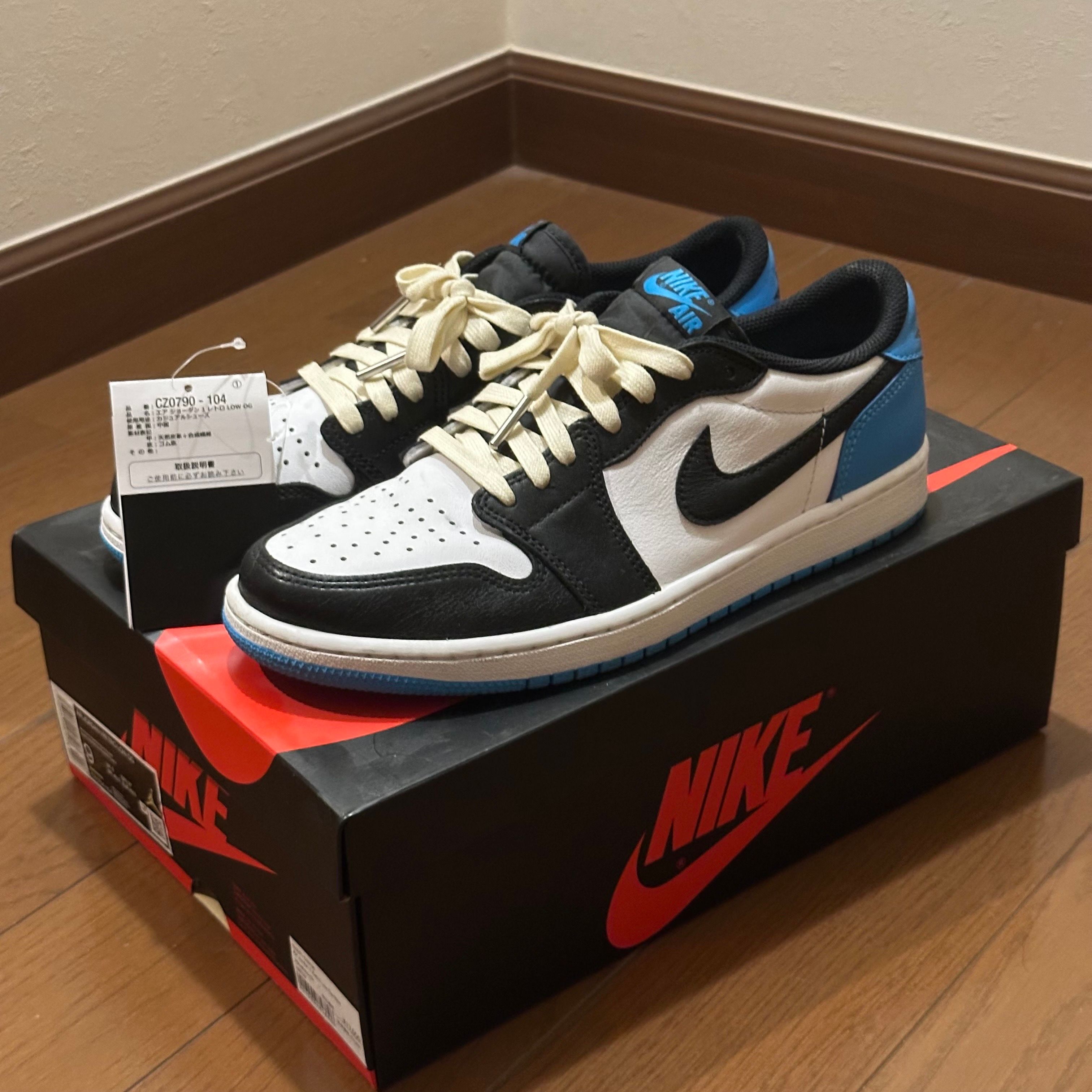Nike Air Jordan 1 Low OG "Black and Dark Powder Blue/UNC"