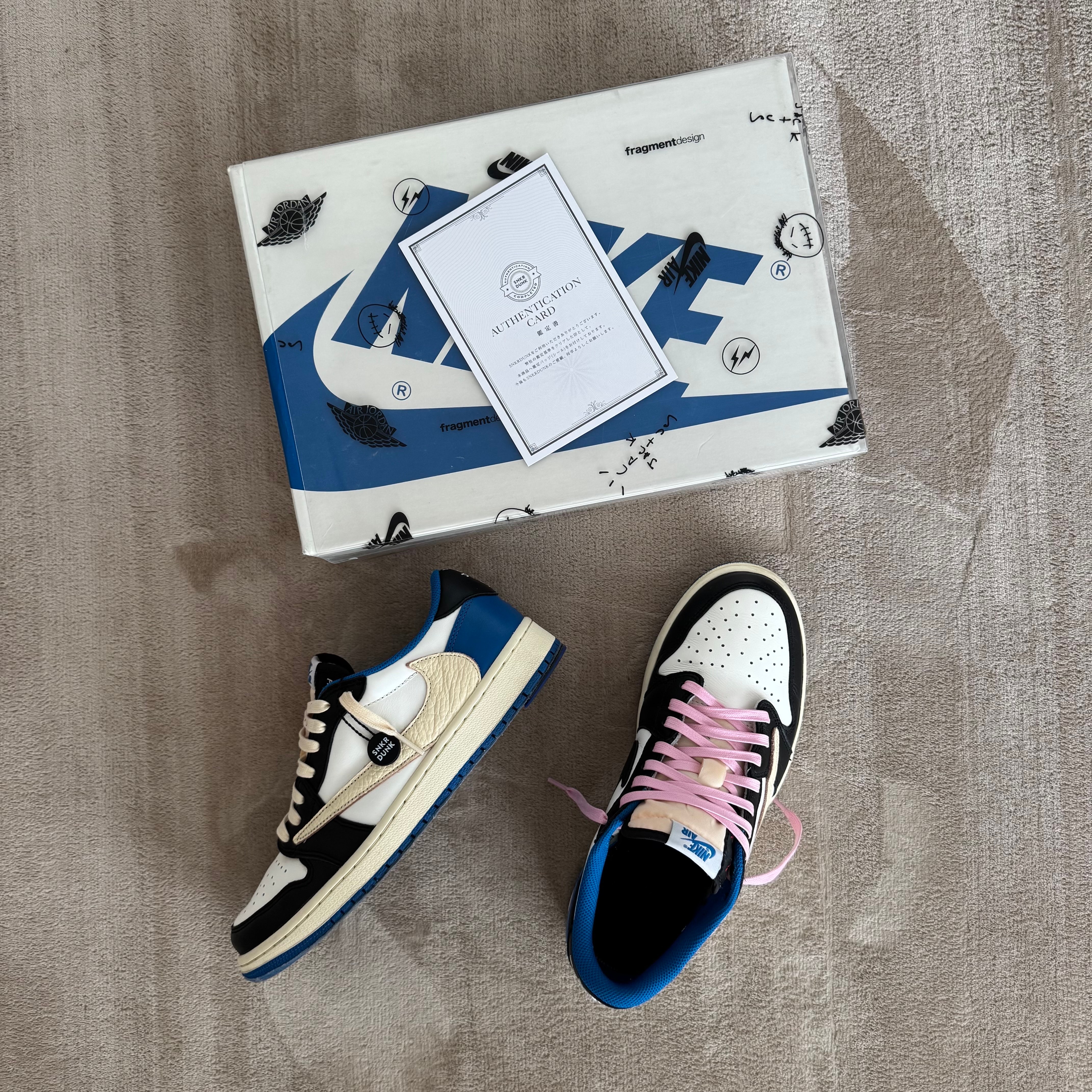 Travis Scott × fragment design × Nike Air Jordan 1 Low OG SP "Military Blue"
