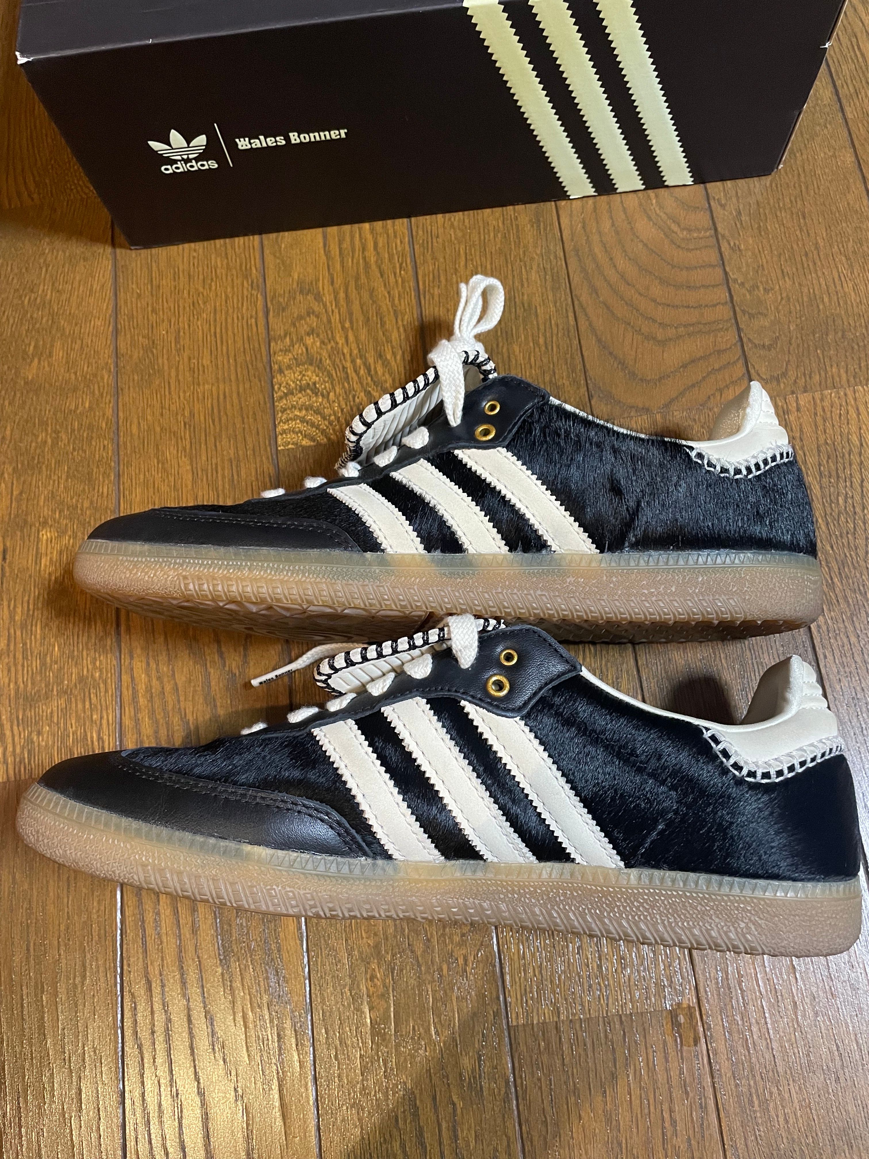 Wales Bonner × adidas Samba Pony Tonal Low "Core Black/Cream White"