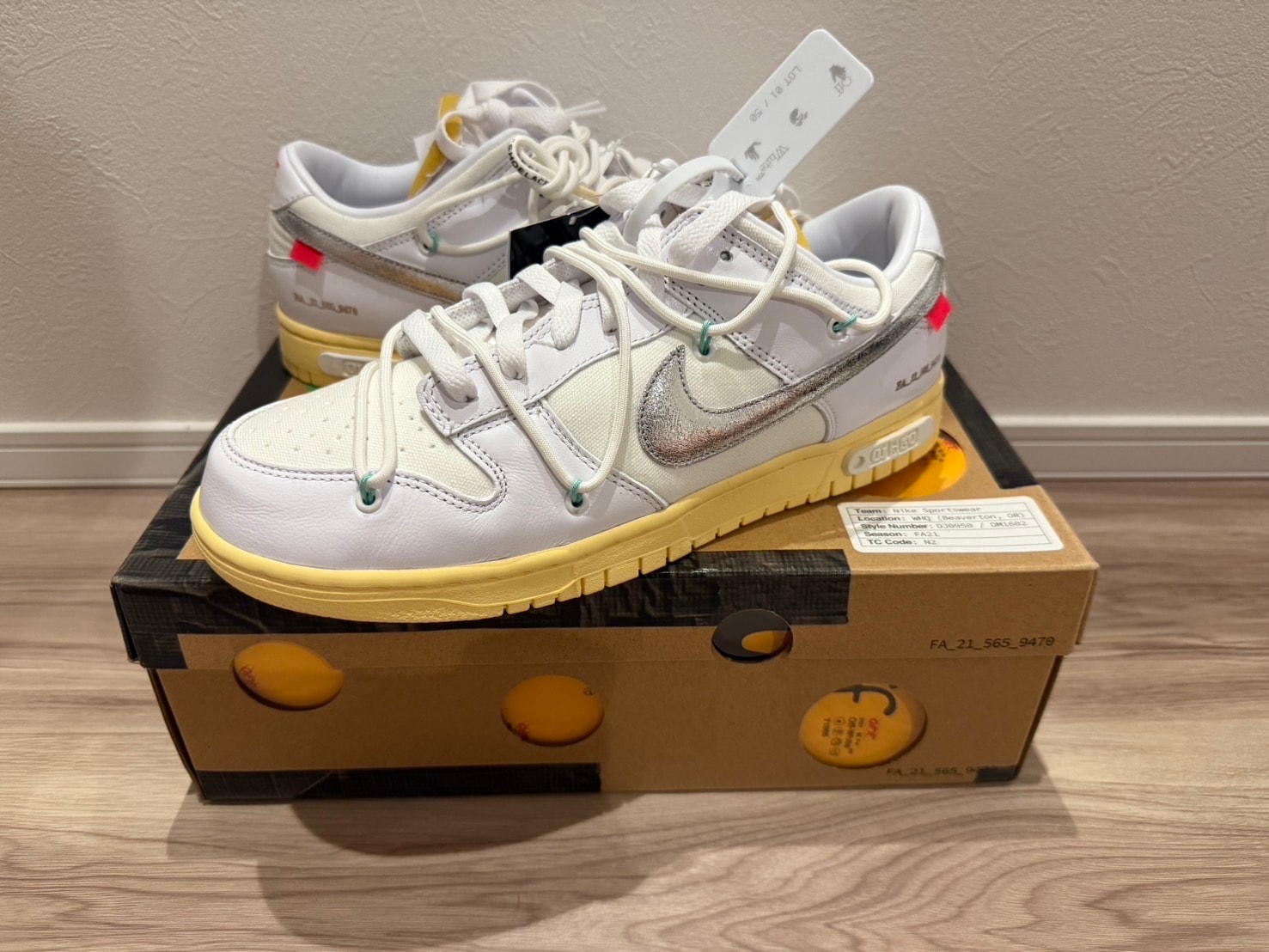 オフホワイト × ナイキ ダンク ロー 1 of 50 "ロット1"