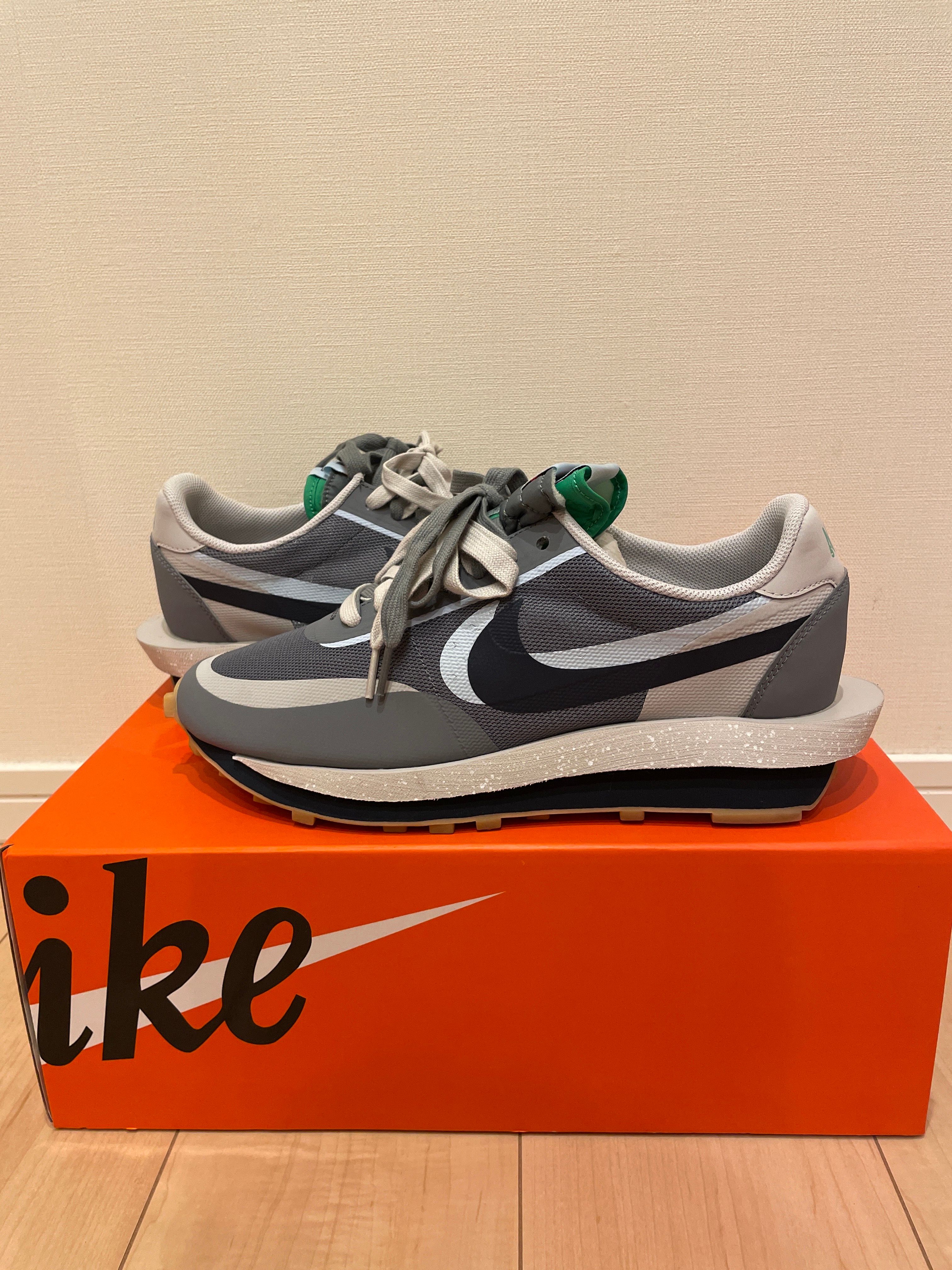 CLOT × Sacai × Nike LD Waffle "Grey Obsidian/Cool Grey"