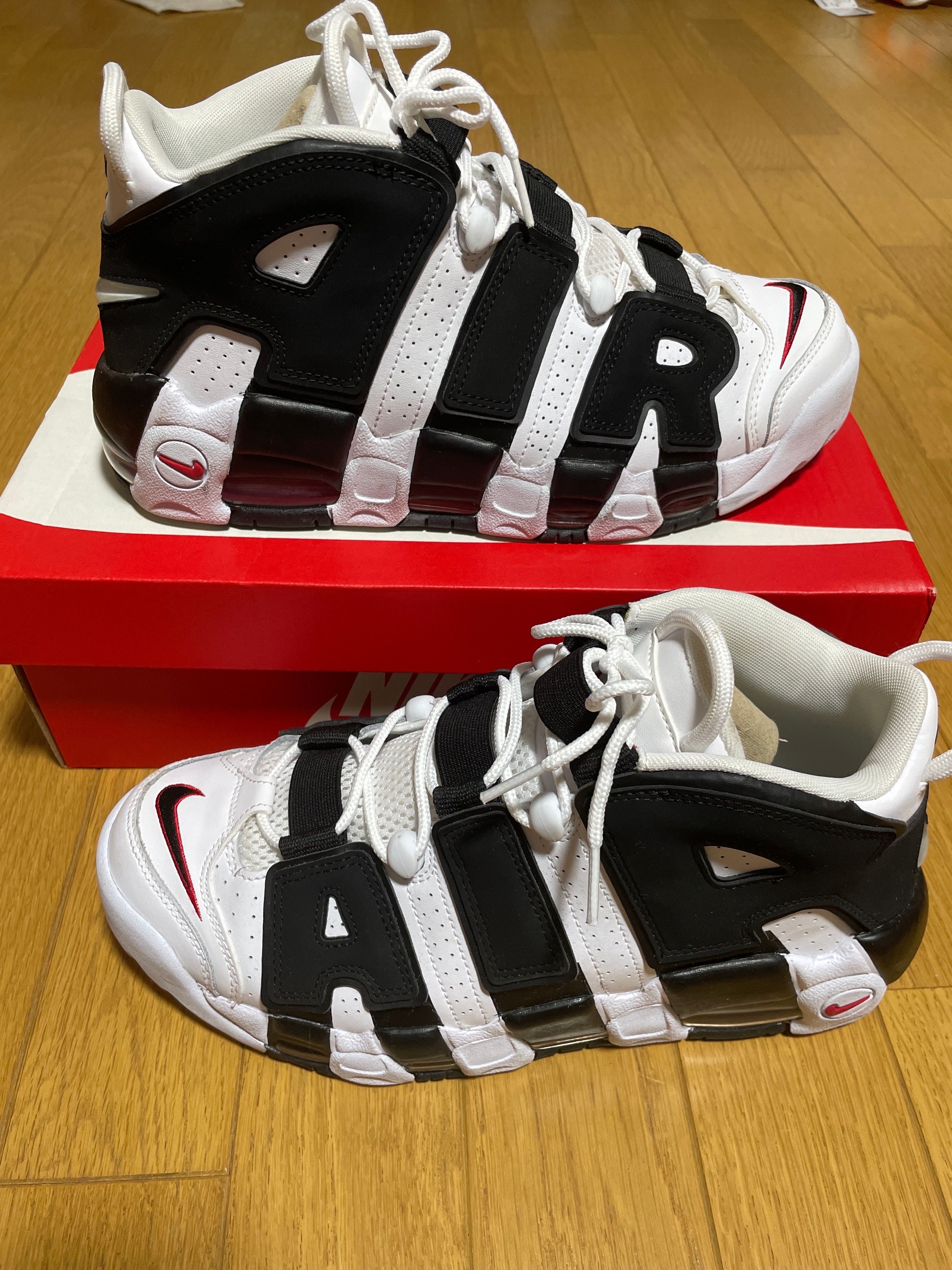 NIKE AIR MORE UPTEMPO "WHITE/BLACK/UNIVERSITY RED"(2020)