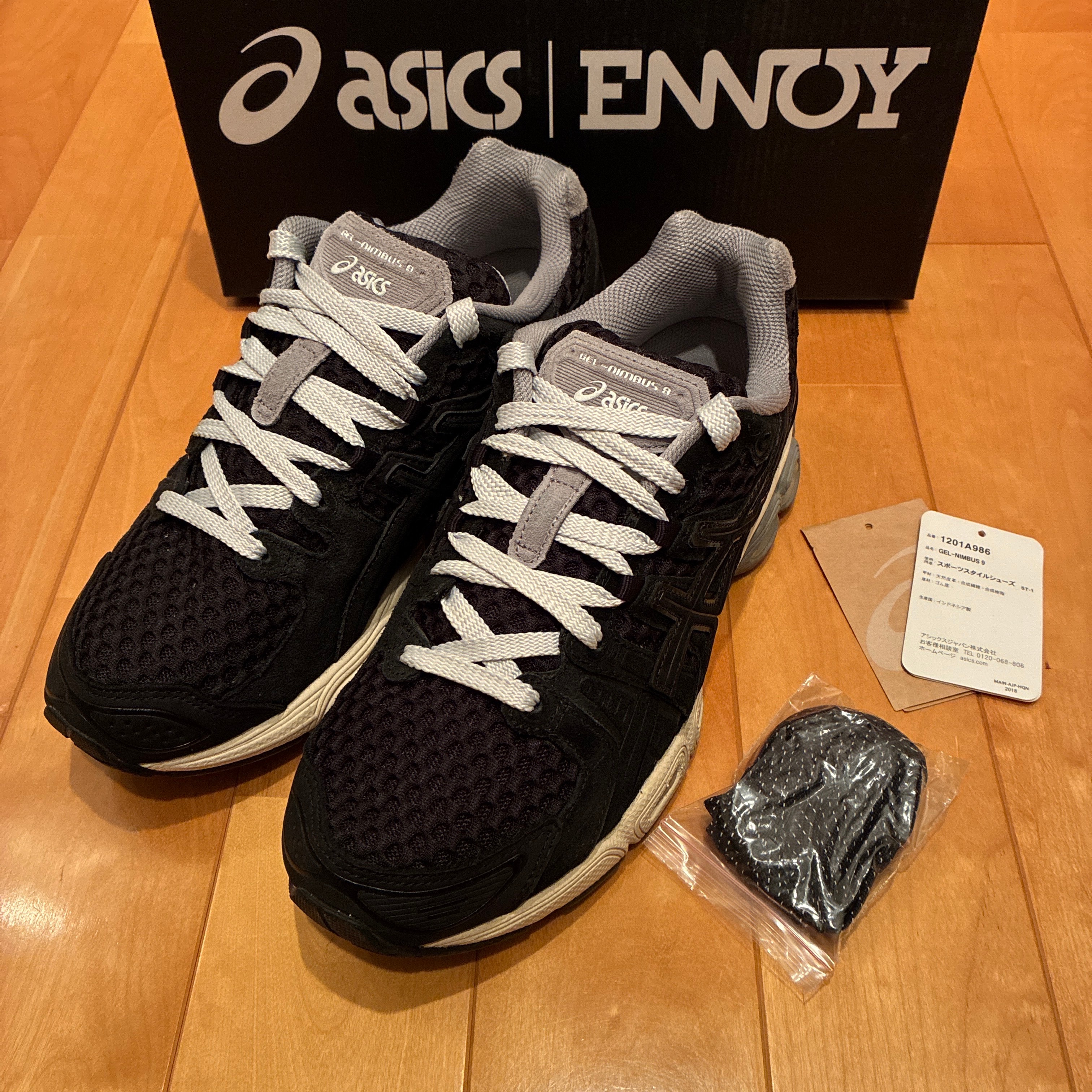 ENNOY × Asics Gel-Nimbus 9 "Black/Sheet Rock" (1201A986-002)