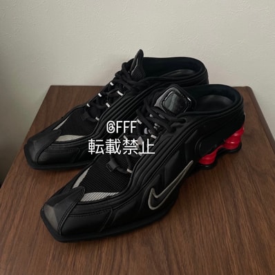 Martine Rose × Nike Women's Shox MR4 "Black/Metallic Silver Comet Red"