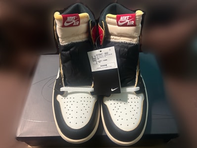 fragment design × UNION × Nike Air Jordan 1 High OG "Black/Varsity Red"