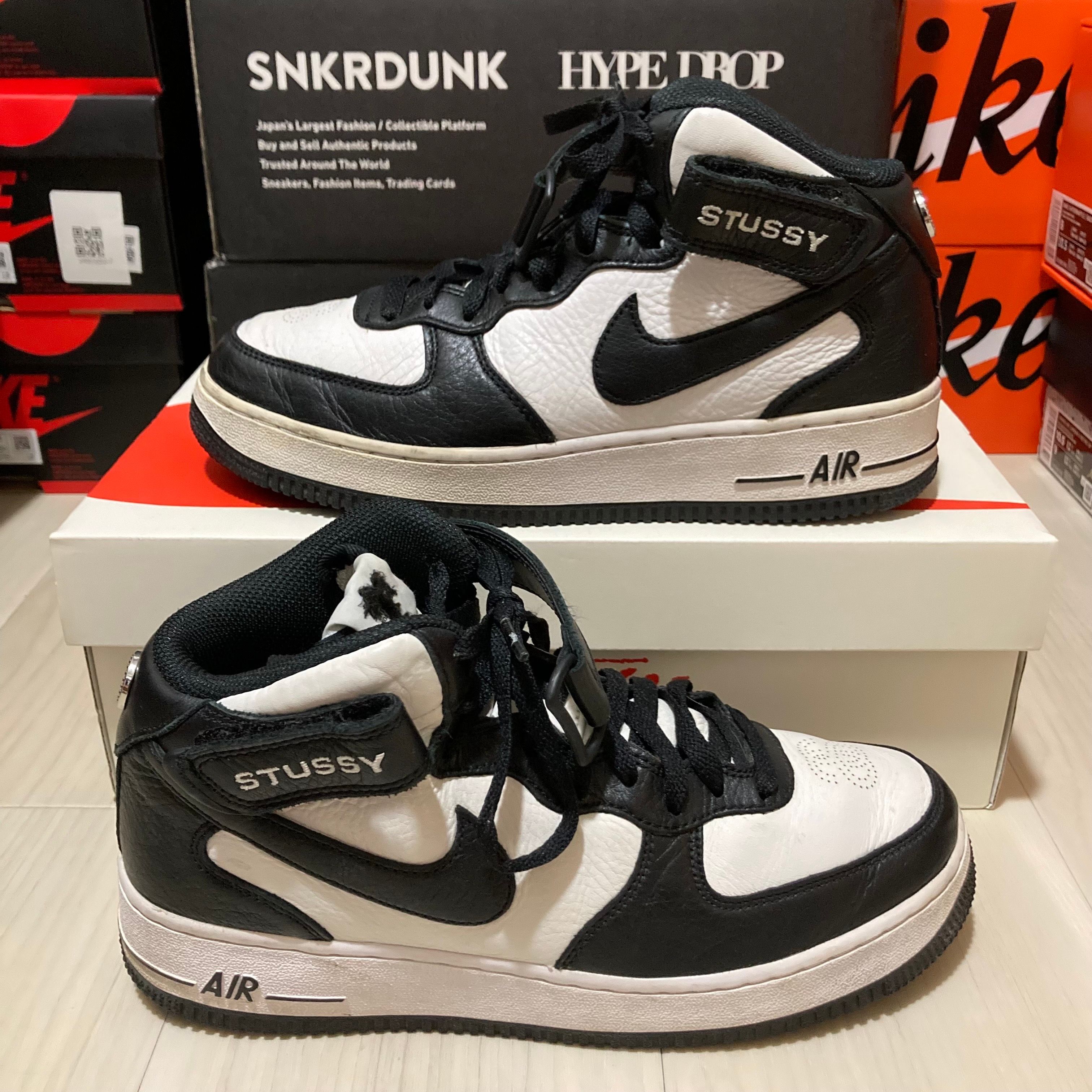 Stussy × Nike Air Force 1 Mid "Black and Light Bone"