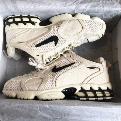 Stussy × Nike Air Zoom Spiridon CG 2 "Fossil/Black"