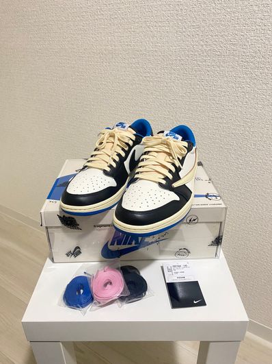 Travis Scott × fragment design × Nike Air Jordan 1 Low OG SP "Military Blue"