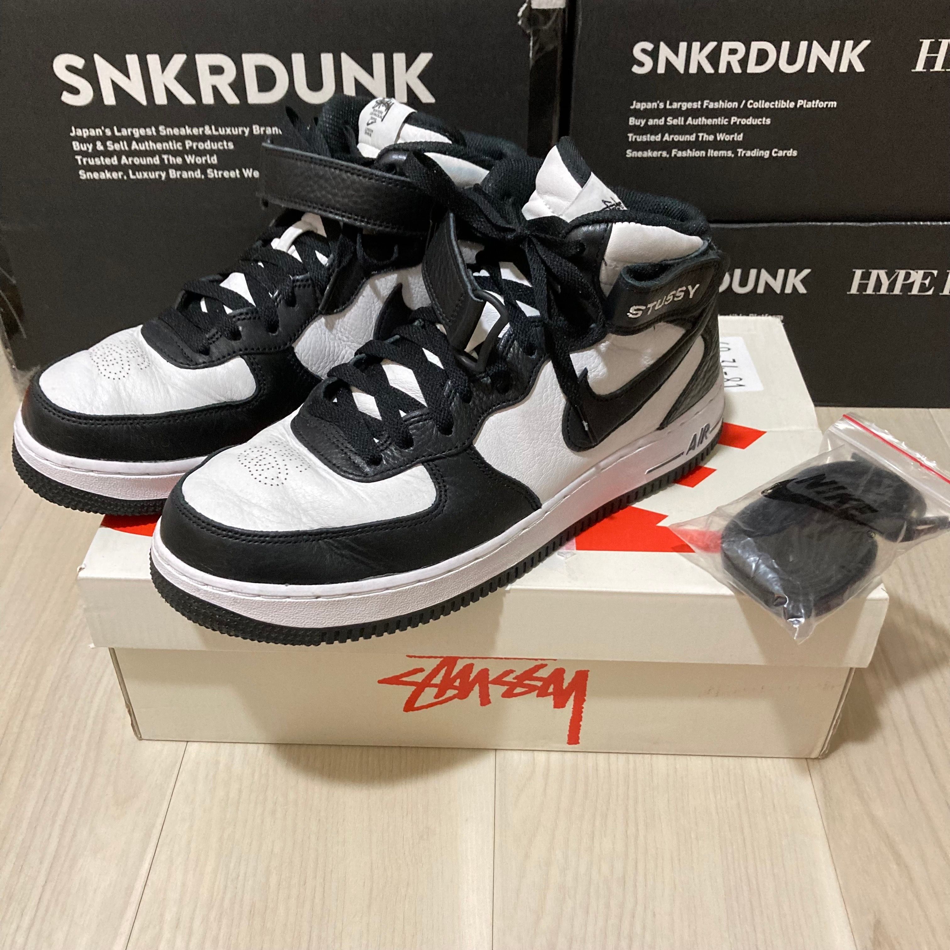 Stussy × Nike Air Force 1 Mid "Black and Light Bone"