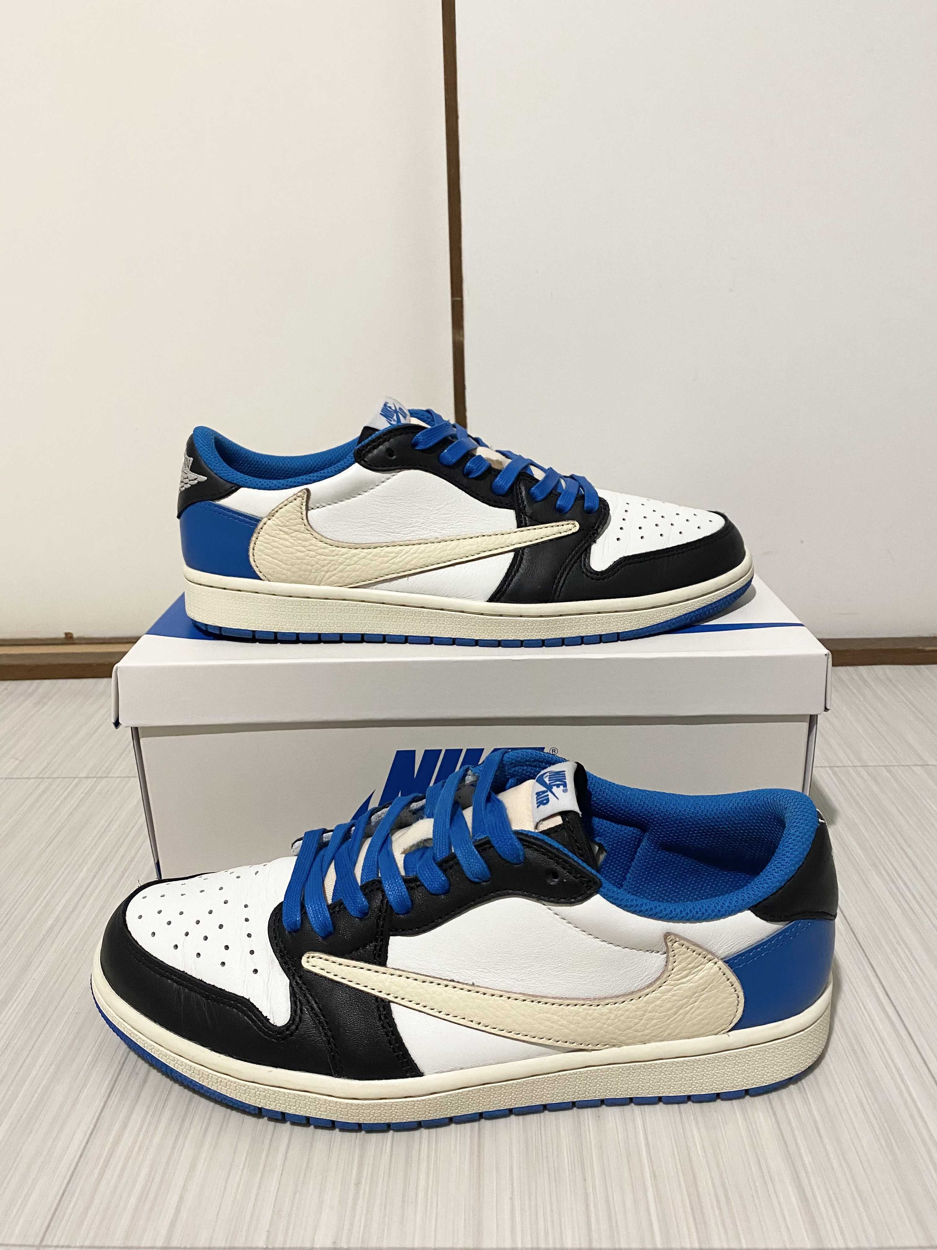 Travis Scott × fragment design × Nike Air Jordan 1 Low OG SP "Military Blue"