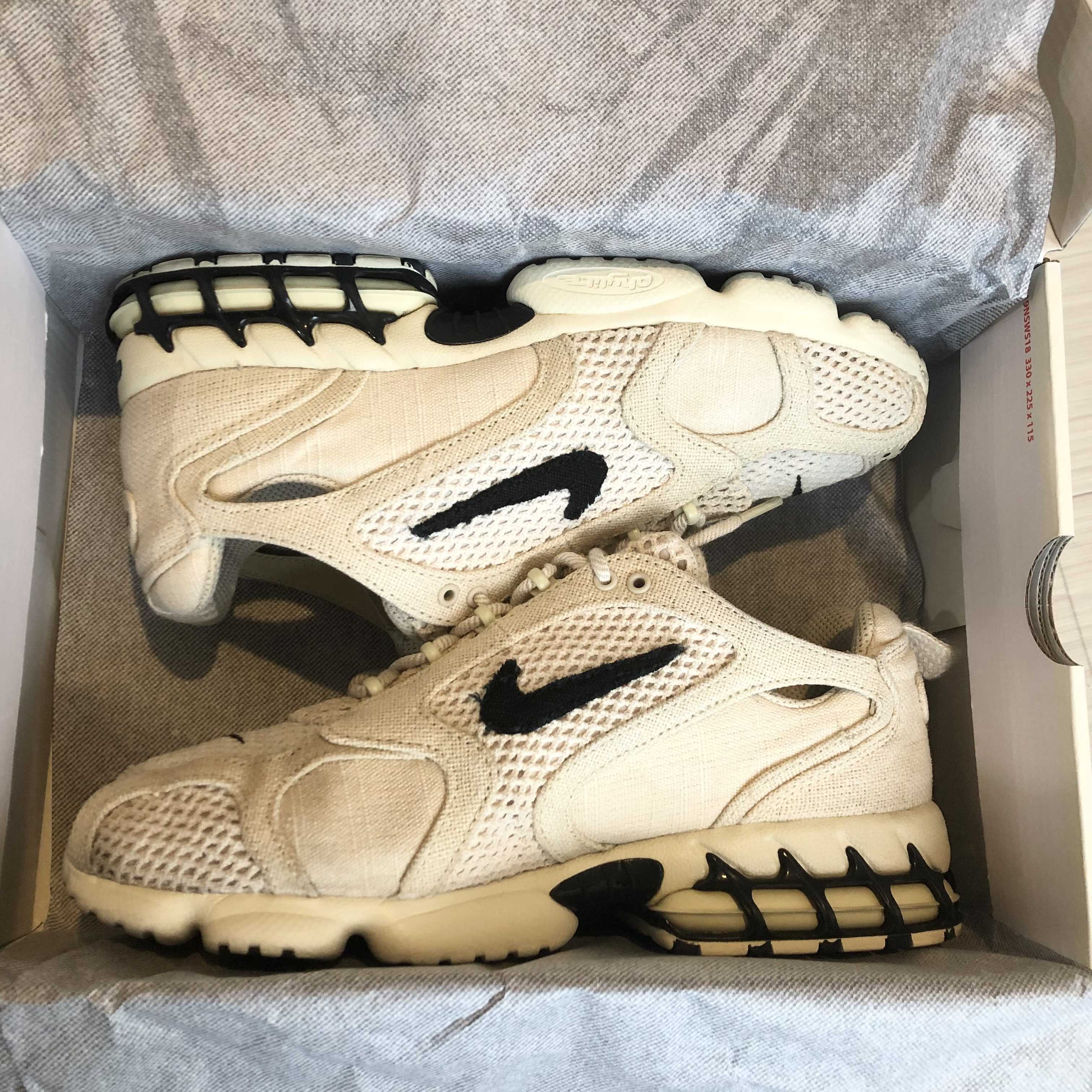 Stussy × Nike Air Zoom Spiridon CG 2 "Fossil/Black"