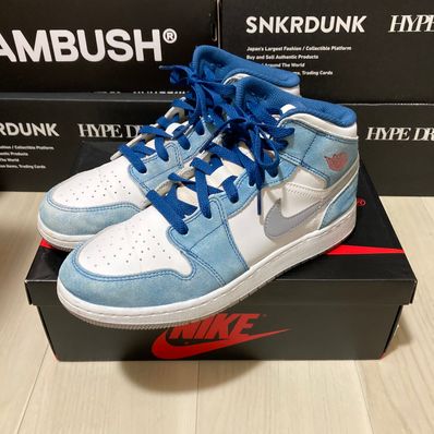Nike GS Air Jordan 1 Mid "White/University Blue/Grey"