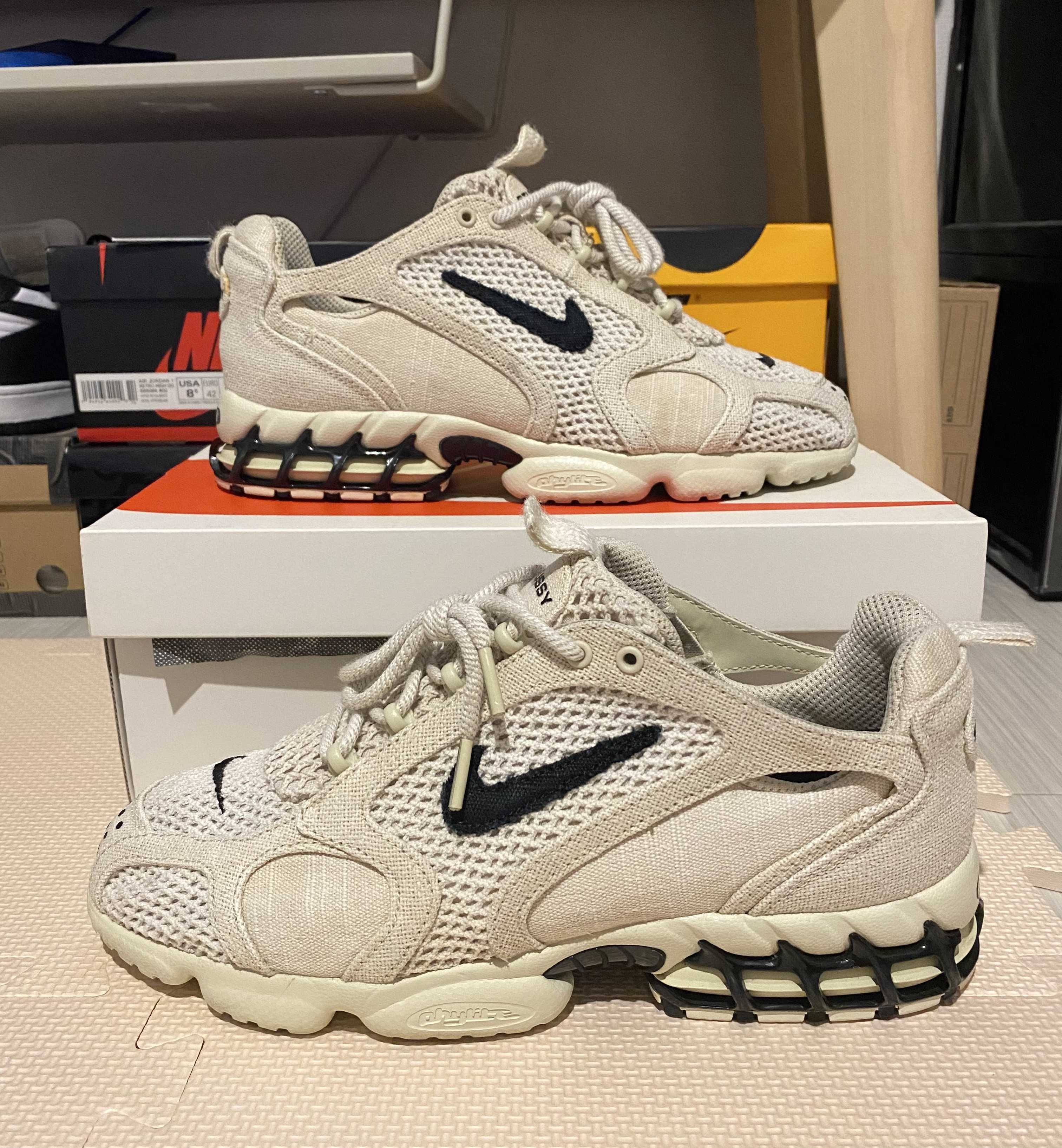 Stussy × Nike Air Zoom Spiridon CG 2 "Fossil/Black"