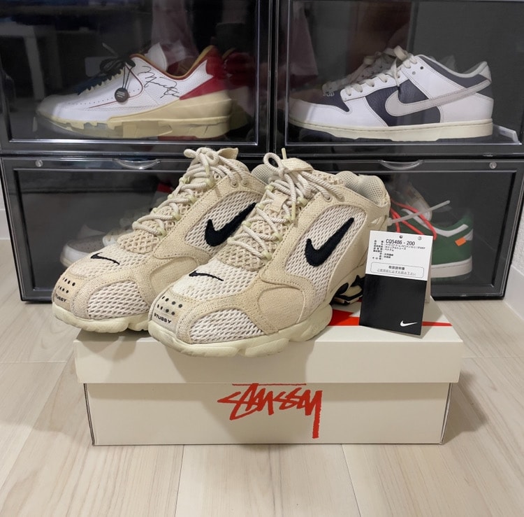 Stussy × Nike Air Zoom Spiridon CG 2 "Fossil/Black"
