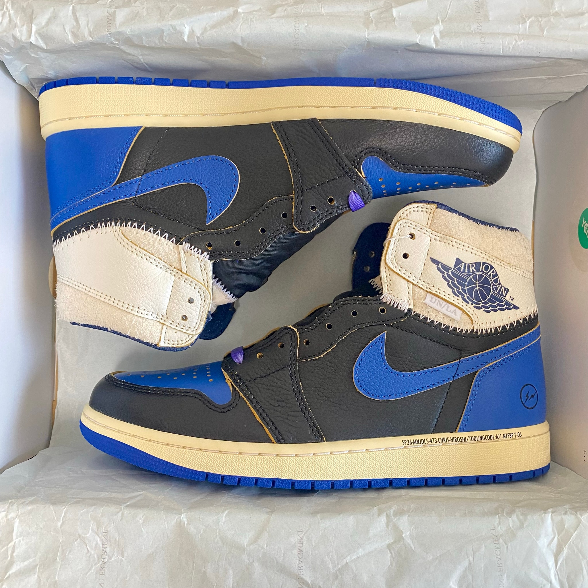 fragment design × UNION × Nike Air Jordan 1 High OG "Sport Royal"