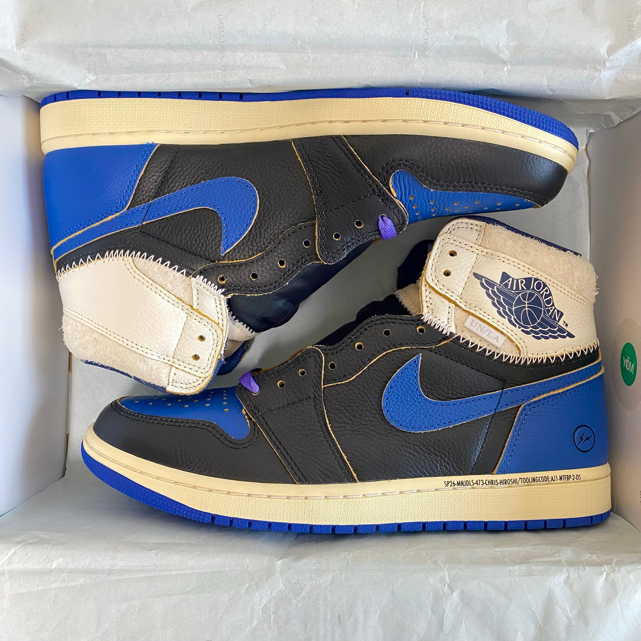 fragment design × UNION × Nike Air Jordan 1 High OG "Sport Royal"