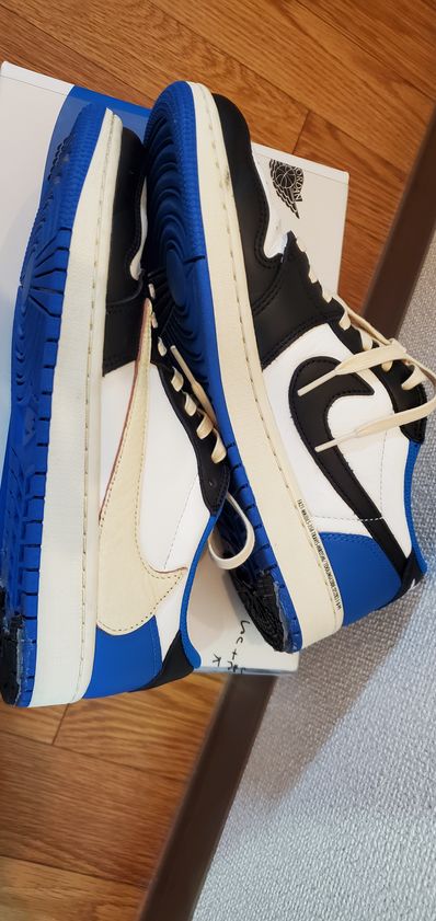 Travis Scott × fragment design × Nike Air Jordan 1 Low OG SP "Military Blue"