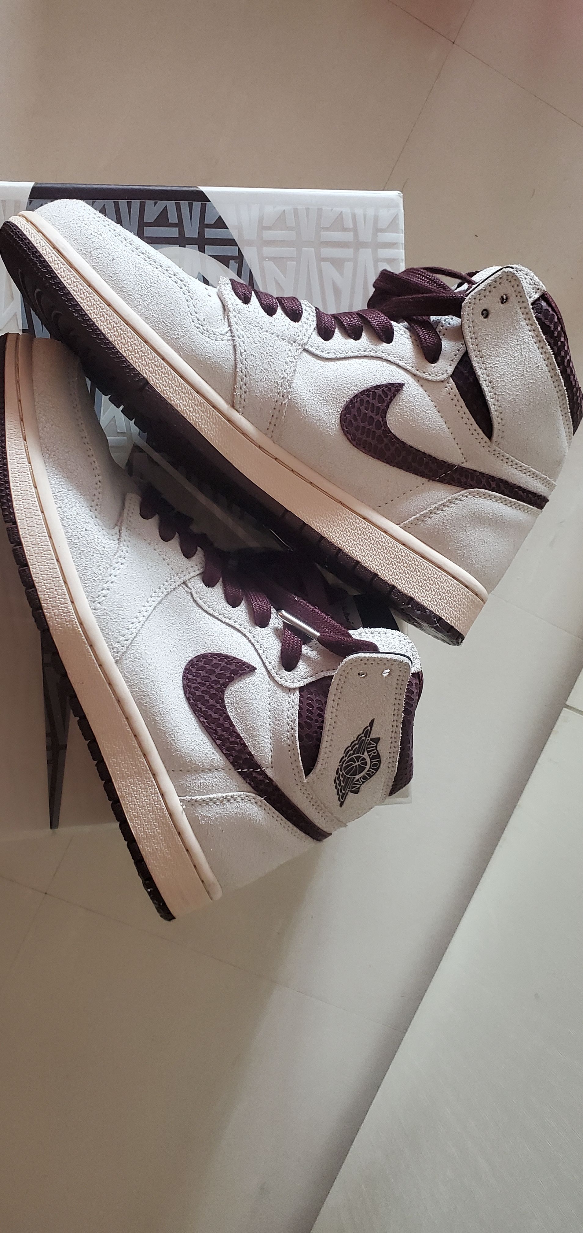 A Ma Maniere × Nike Air Jordan 1 Retro High OG "Sail and Burgundy"
