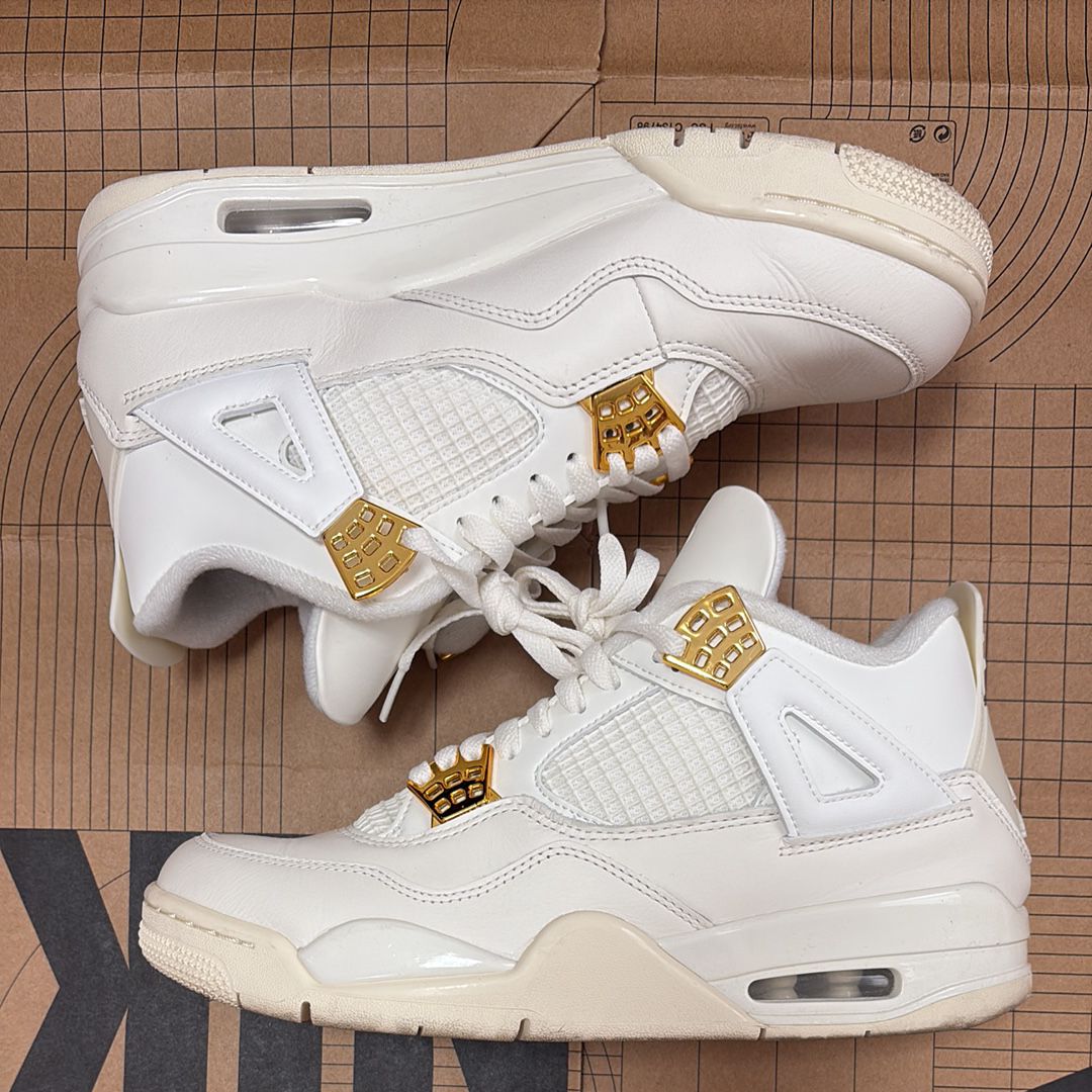 Nike Women's Air Jordan 4 Retro "White & Gold"