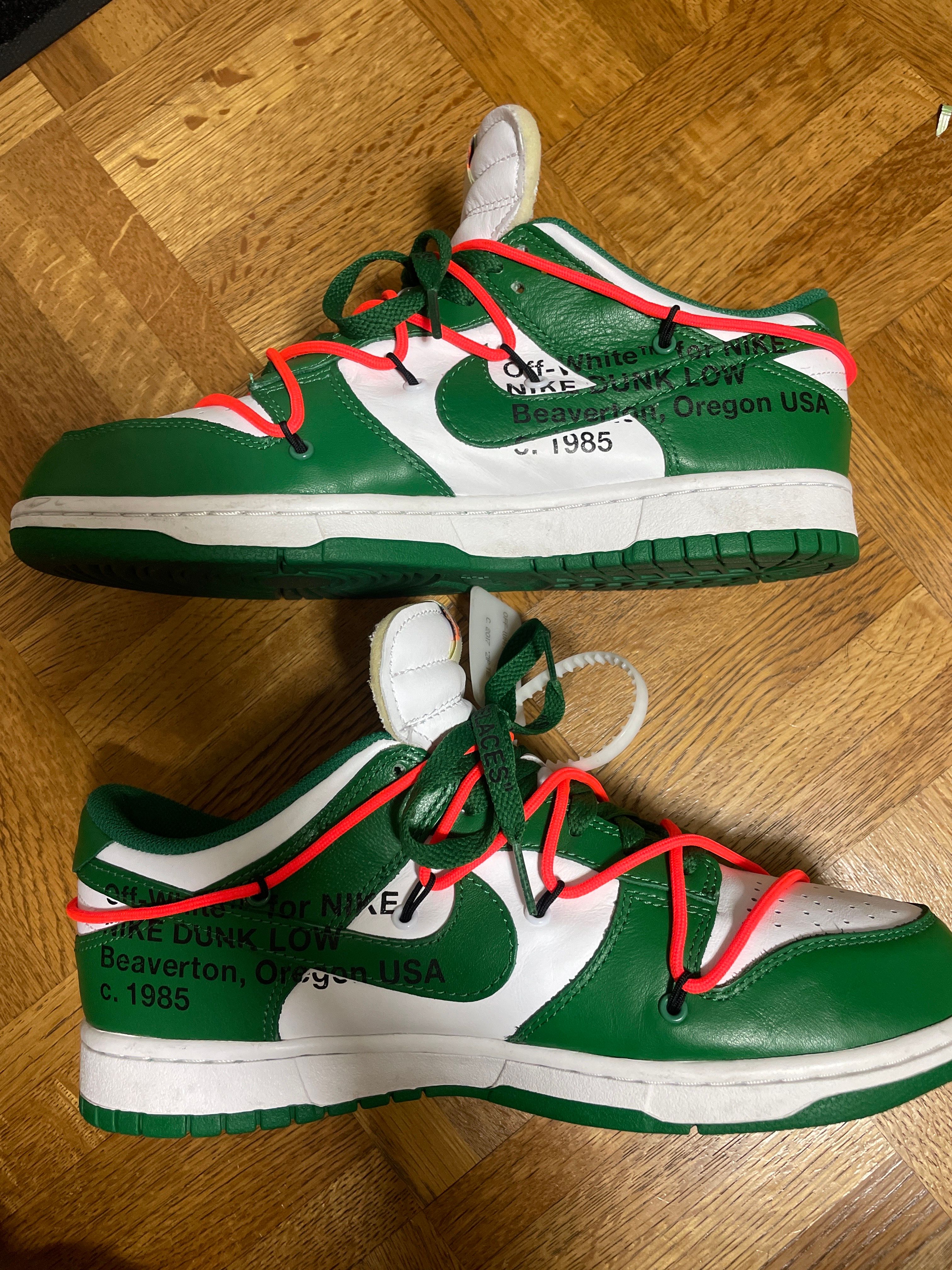 Off-White × Nike Dunk Low "White/Pine Green"