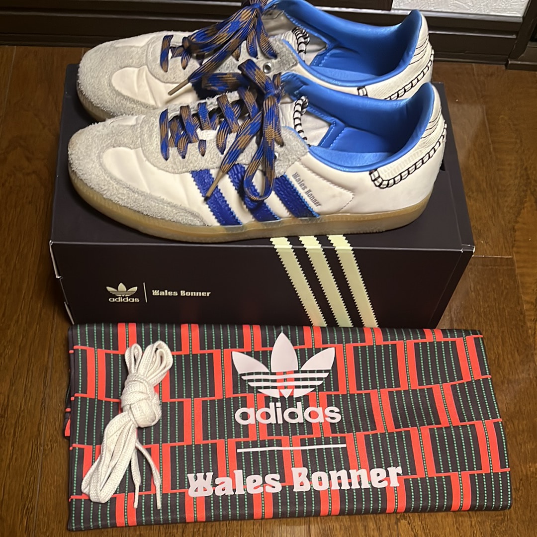 Wales Bonner × adidas Nylon Samba "Wonder Clay/Team Royal Blue/Wonder White"