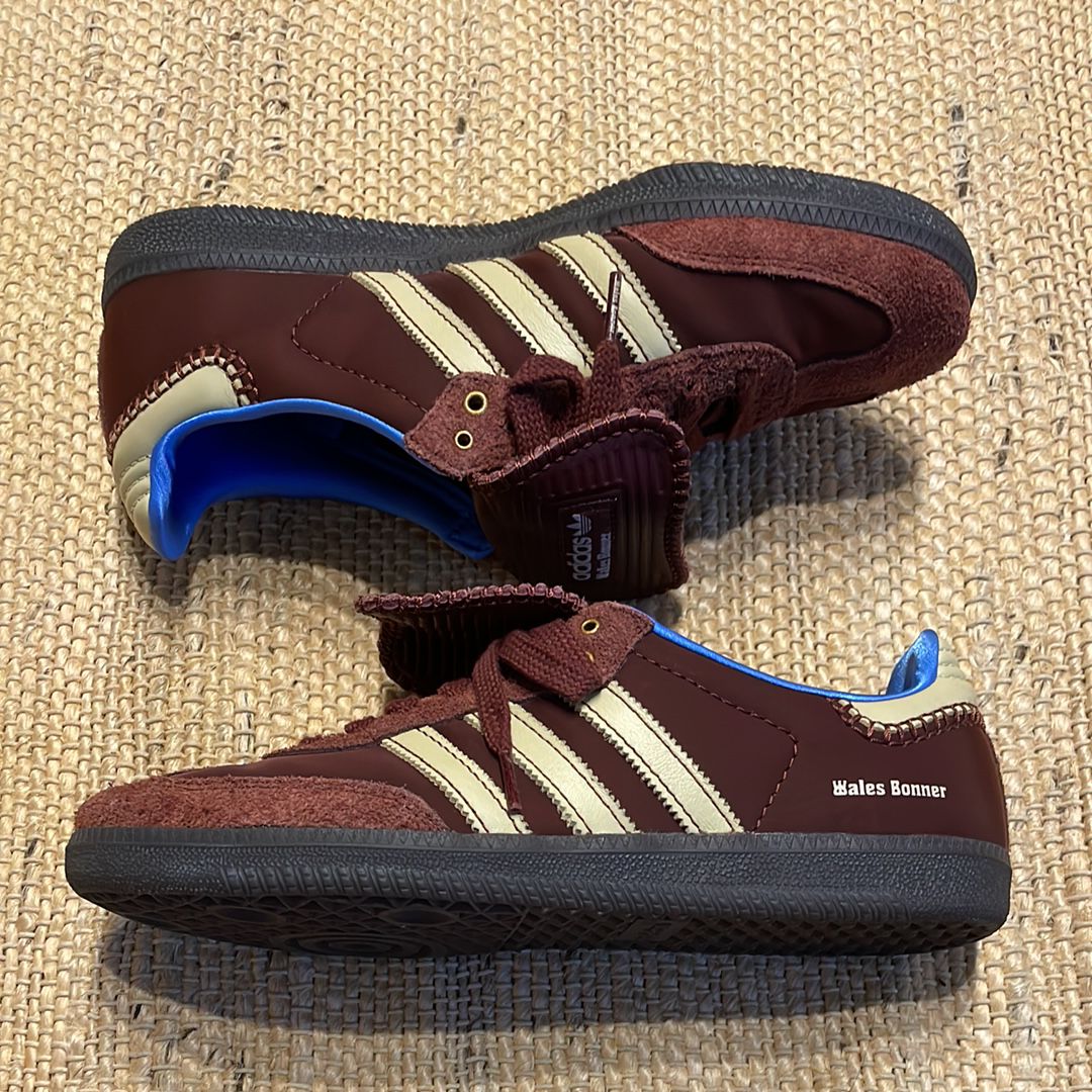 Wales Bonner × adidas Samba Nylon Low "Fox Brown/Sandy Beige/Lucky Blue"