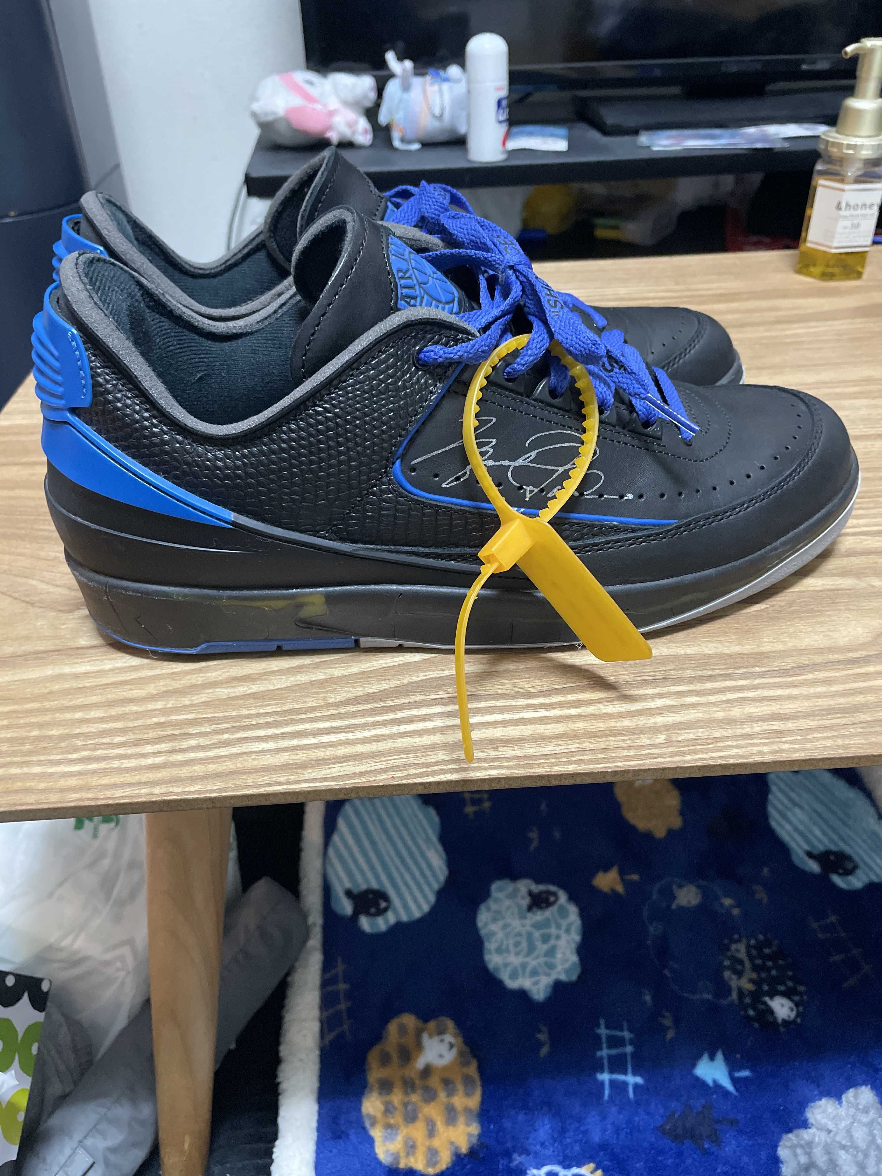 Off-White × Nike Air Jordan 2 Low "Black and Varsity Royal"