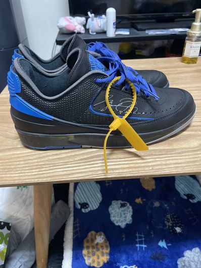 Off-White × Nike Air Jordan 2 Low "Black and Varsity Royal"