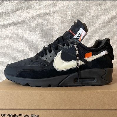 Off-White × Nike Air Max 90 "Black/Black-Cone-White"