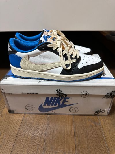 Travis Scott × fragment design × Nike Air Jordan 1 Low OG SP "Military Blue"