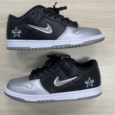 Supreme × Nike Dunk Low "Metallic Silver/Black"