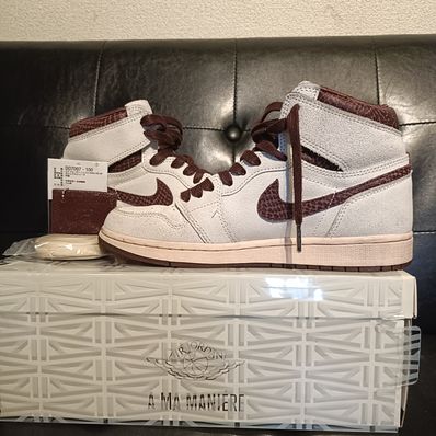 A Ma Maniere × Nike Air Jordan 1 Retro High OG "Sail and Burgundy"