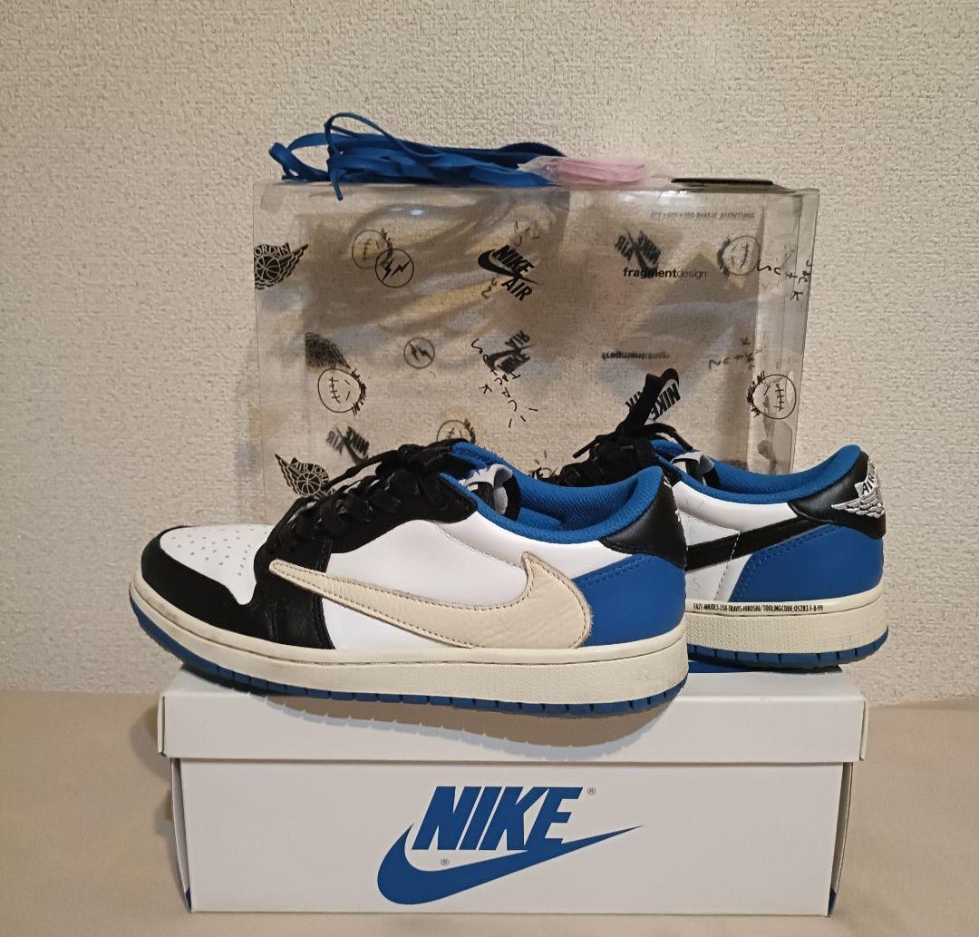 Travis Scott × fragment design × Nike Air Jordan 1 Low OG SP "Military Blue"