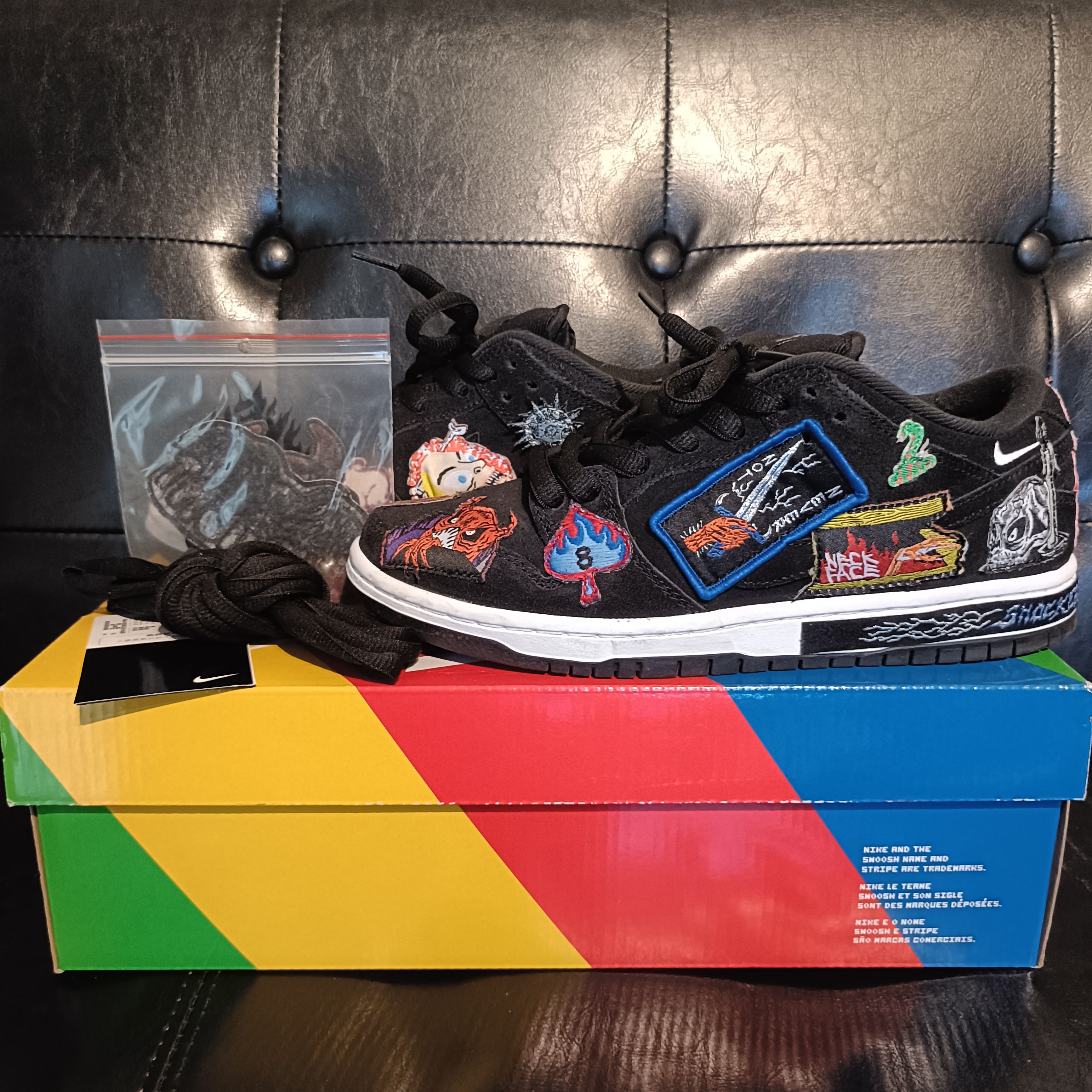 Neck face × Nike SB Dunk Low "Black/White/Multi Color"