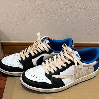 Travis Scott × fragment design × Nike Air Jordan 1 Low OG SP "Military Blue"