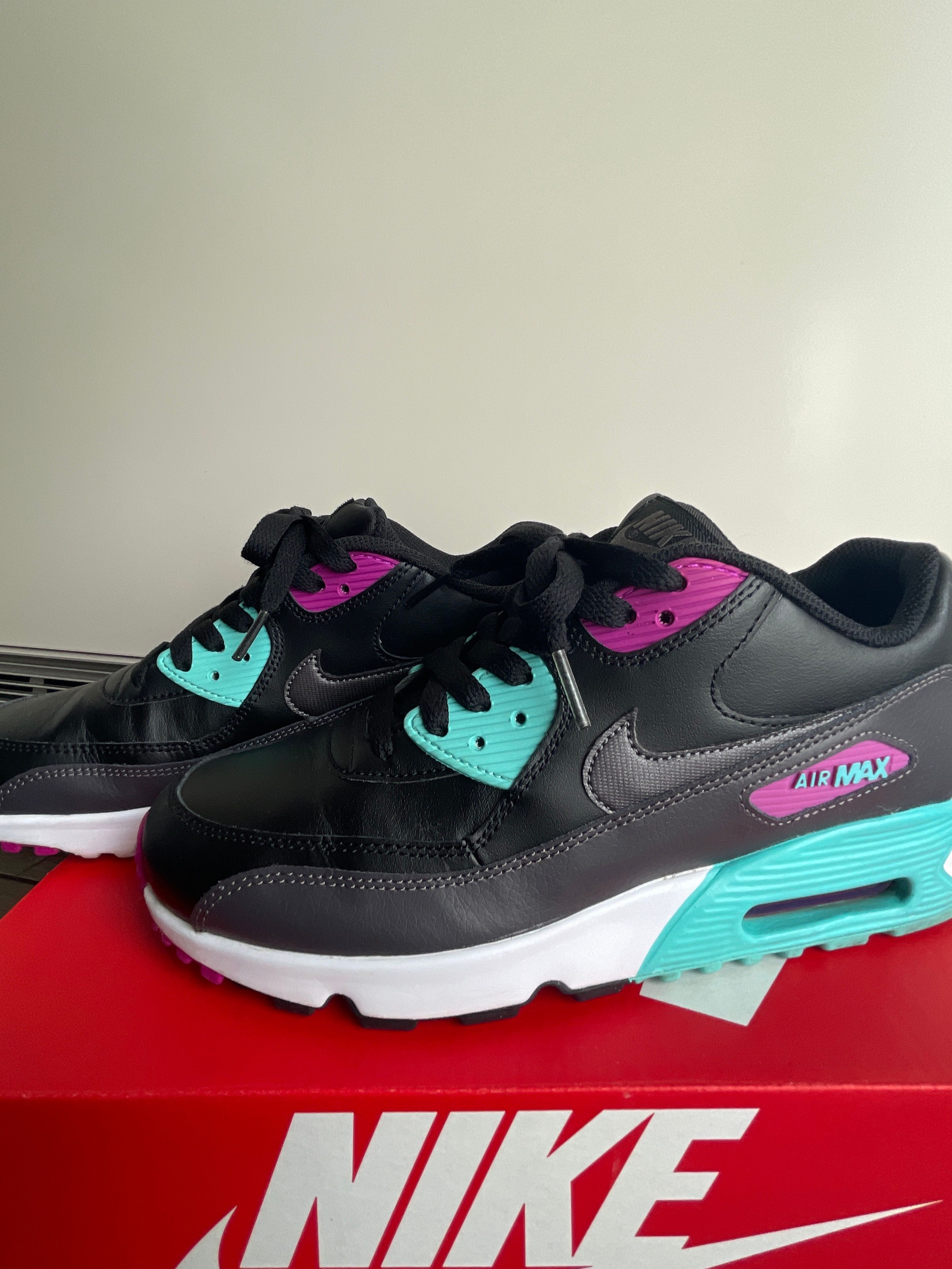 Nike GS Air Max 90 LTR "Black/Metallic Grey"