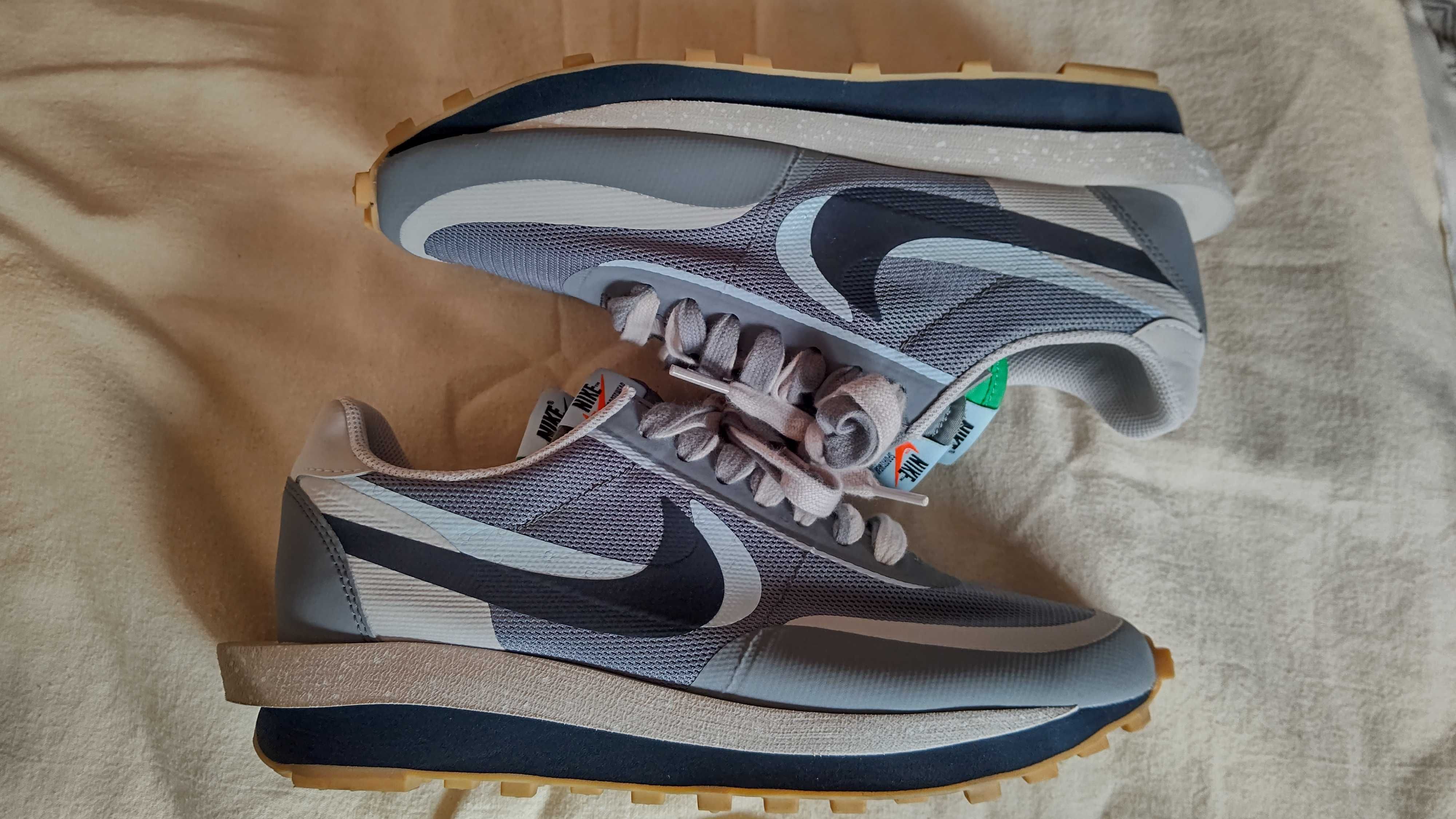 CLOT × Sacai × Nike LD Waffle "Grey Obsidian/Cool Grey"
