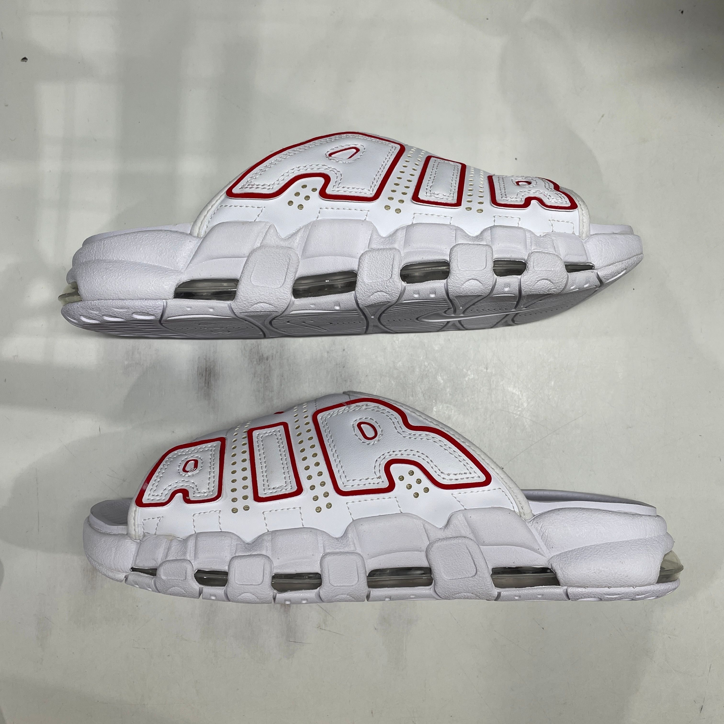 Nike Air More Uptempo Slide "White and University Red"