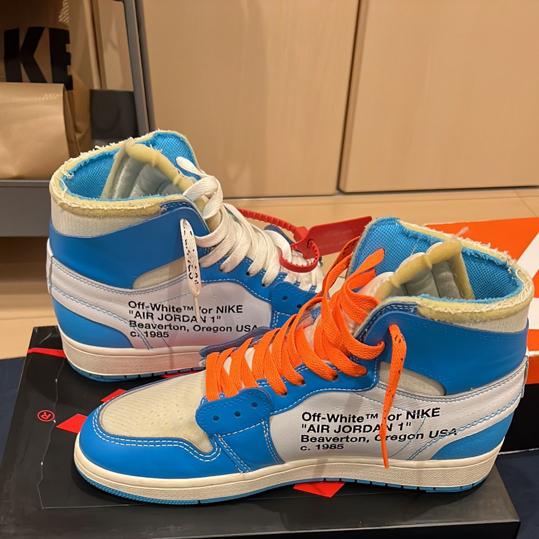 Off-White × Nike Air Jordan 1 High UNC "White/Dark Powder Blue"